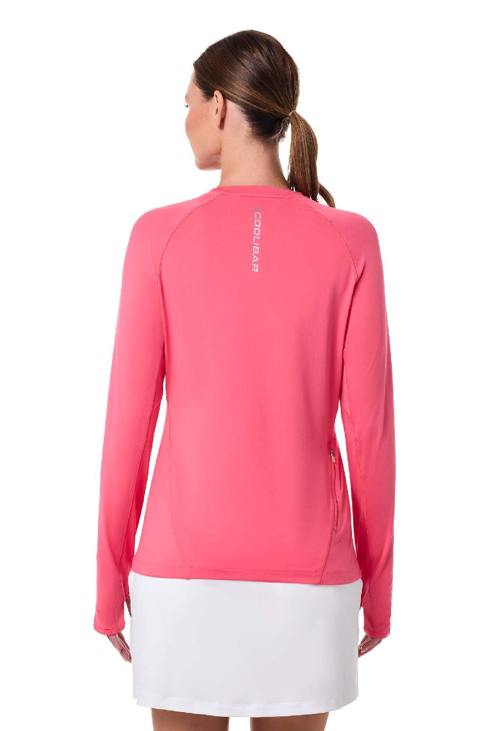 Coolibar Women's Devi Long Sleeve Fitness T-Shirt | Sunkist Coral