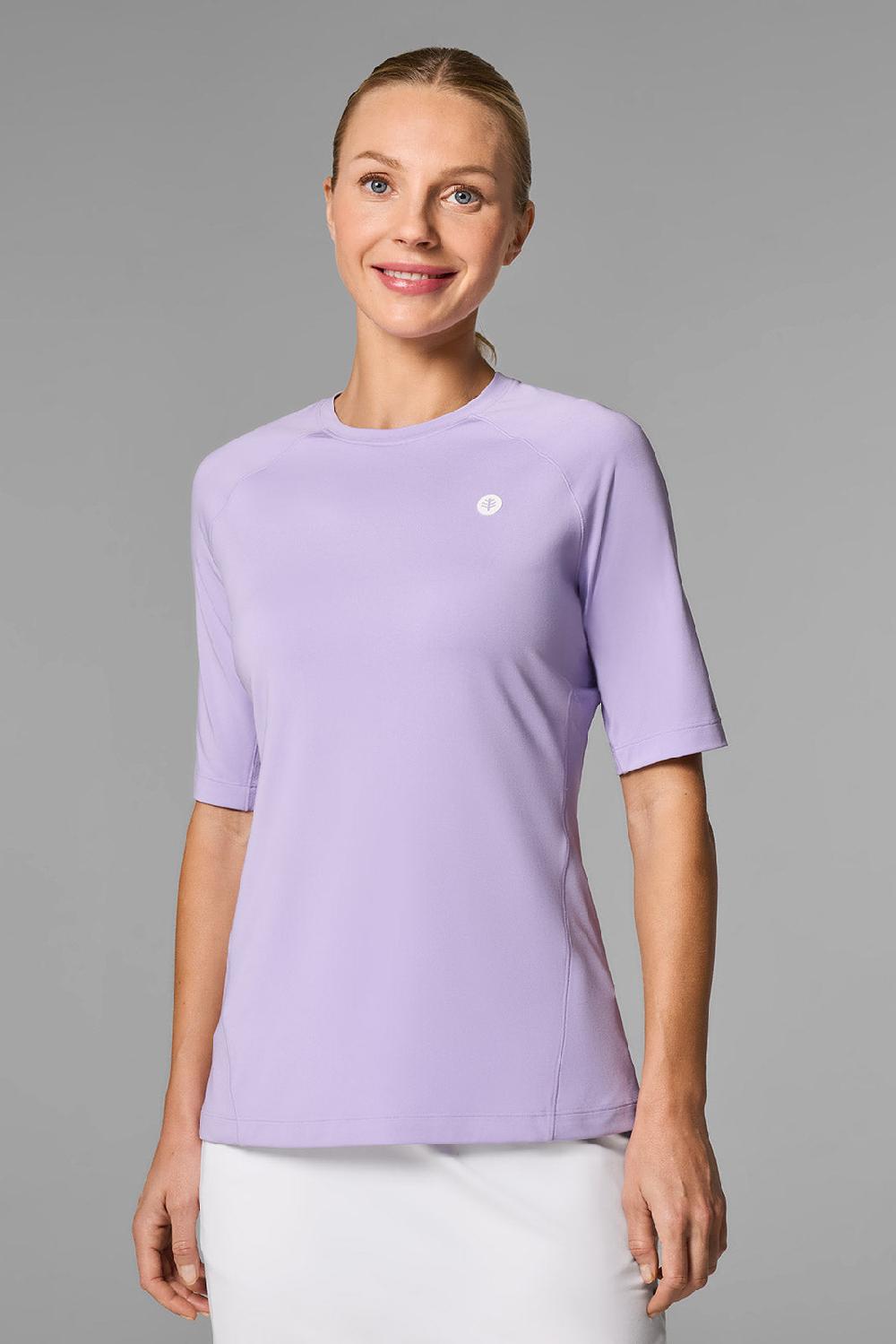 coolibar Women's Devi Short Sleeve Fitness | Lavendula