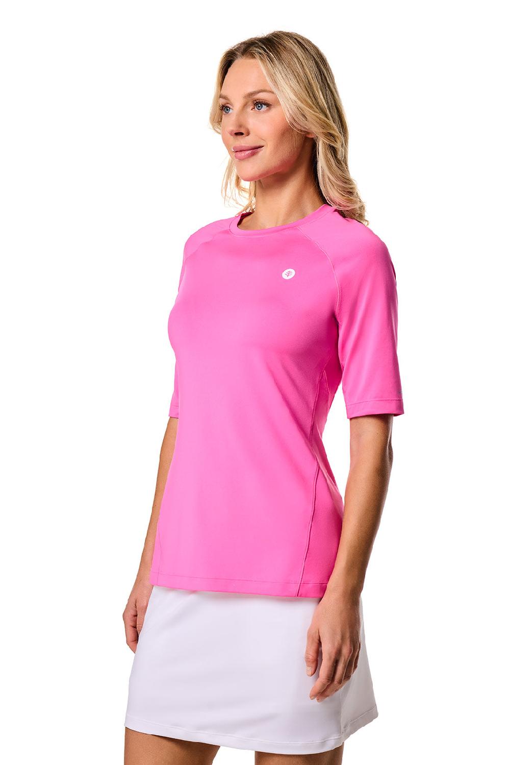 Coolibar Women's Devi Short Sleeve Fitness | Tulip Pink