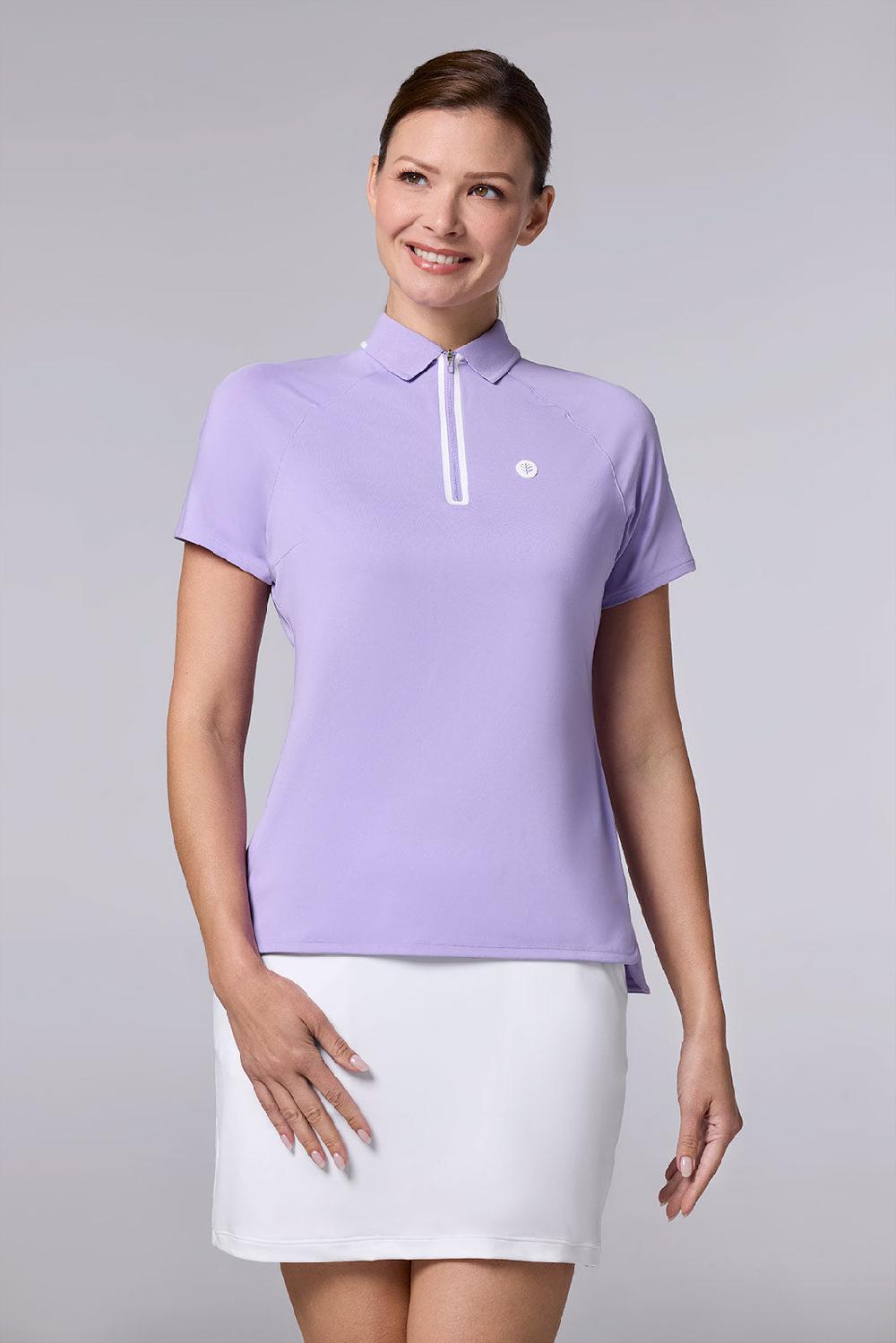 coolibar Women's Double Eagle Short Sleeve Polo | Lavendula