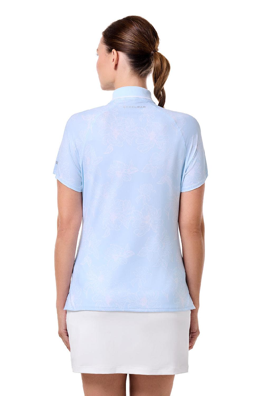 Coolibar Women's Double Eagle Short Sleeve Polo | Skyride Perfect Peony
