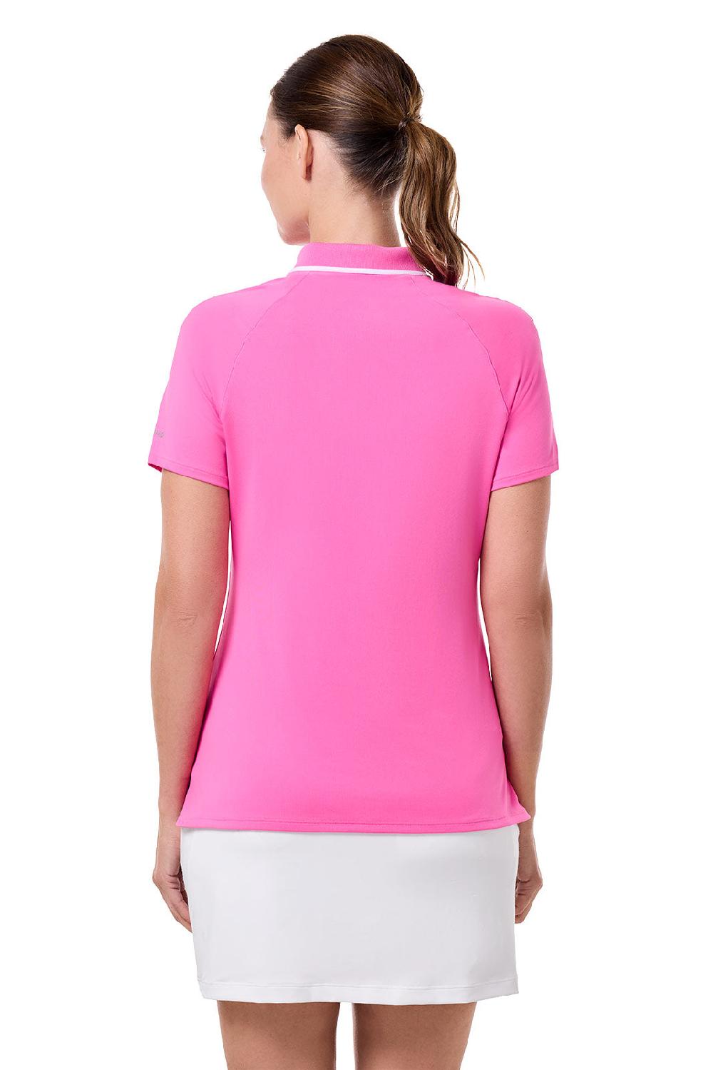 Coolibar Women's Double Eagle Short Sleeve Polo | Tulip Pink
