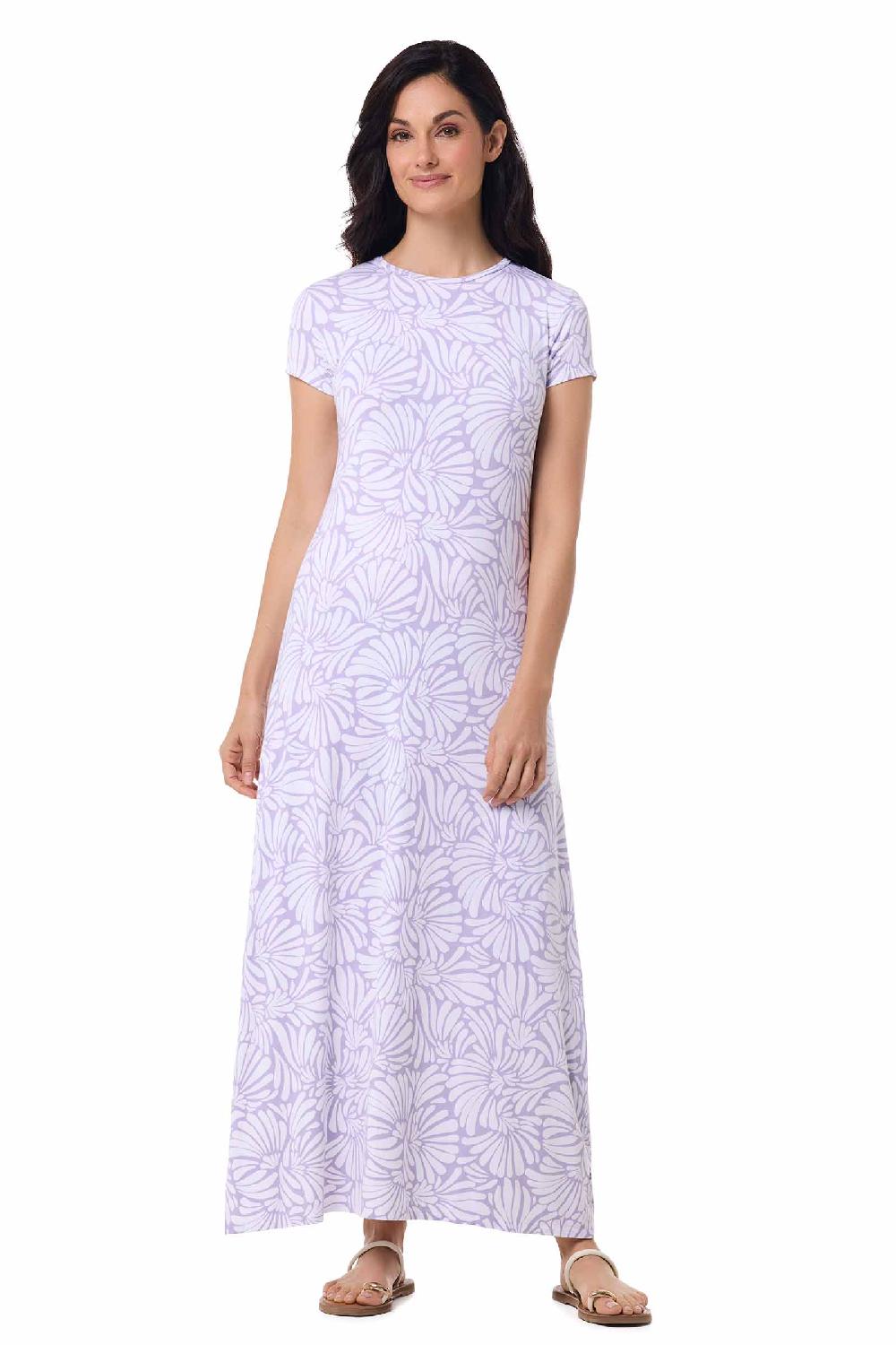 Coolibar Women's Dounelle Maxi Dress | Lavendula Sea Fan