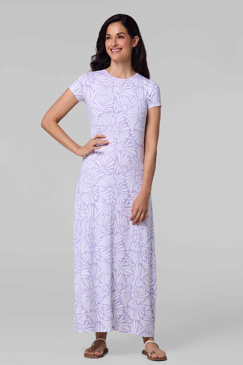 coolibar Women's Dounelle Maxi Dress | Lavendula Sea Fan