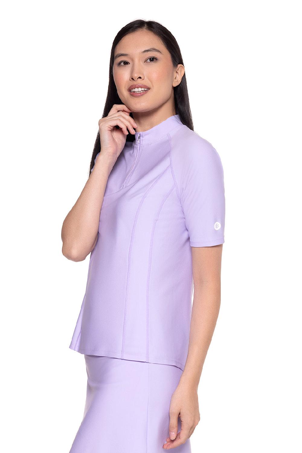 Coolibar Women's Freestyle Short Sleeve Rash Guard | Lavendula