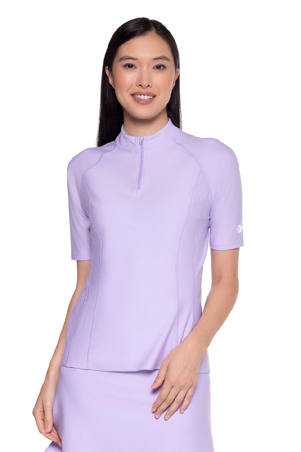 coolibar Women's Freestyle Short Sleeve Rash Guard | Lavendula