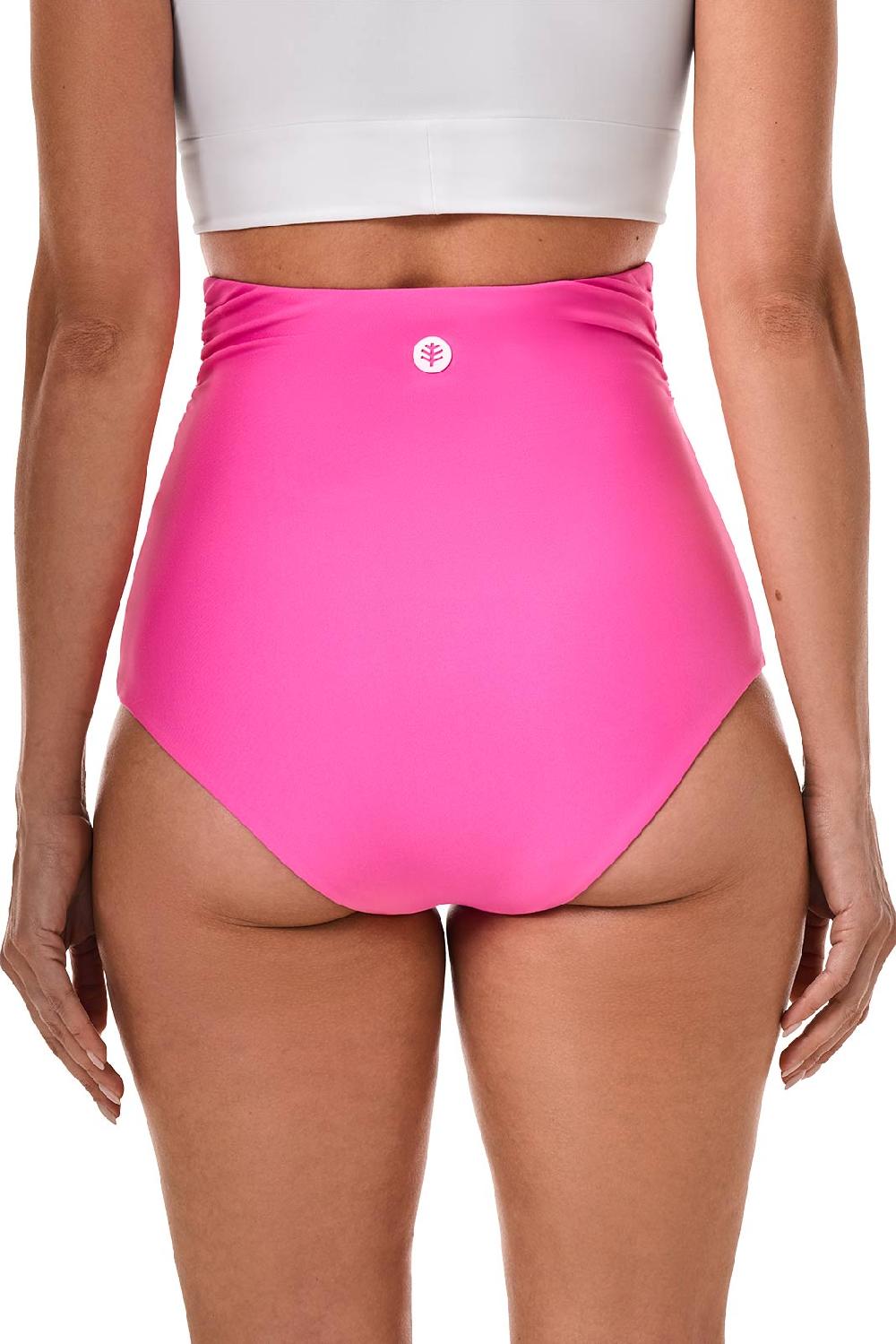 Coolibar Women's Golden Isles Ultra High Rise Swim Bottom | Tulip Pink
