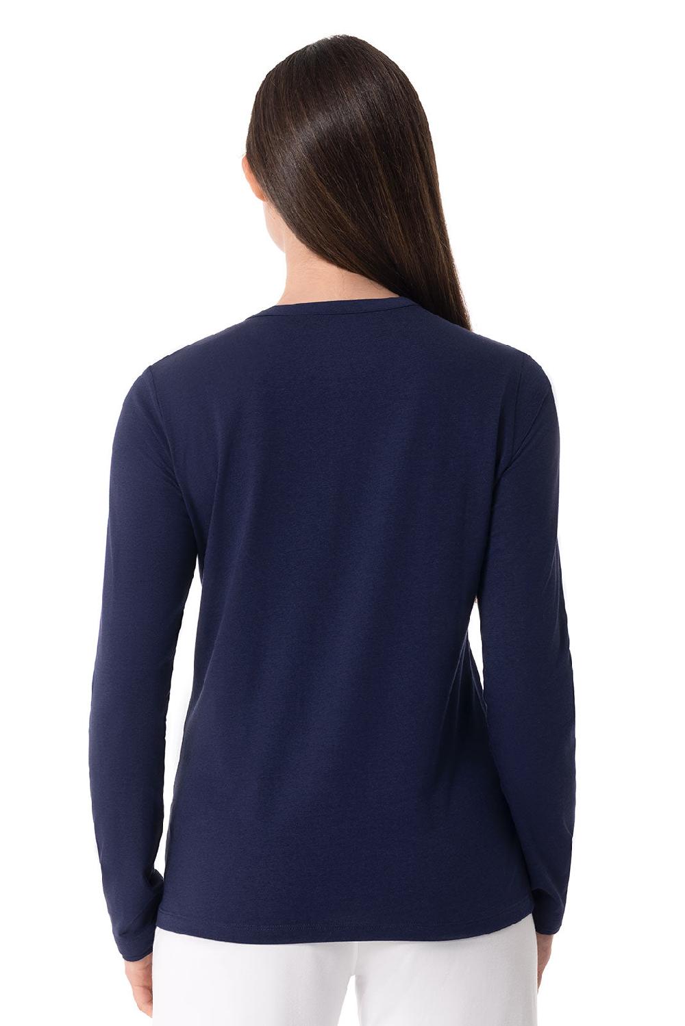 Coolibar Women's Hallandale Long Sleeve Henley | Navy