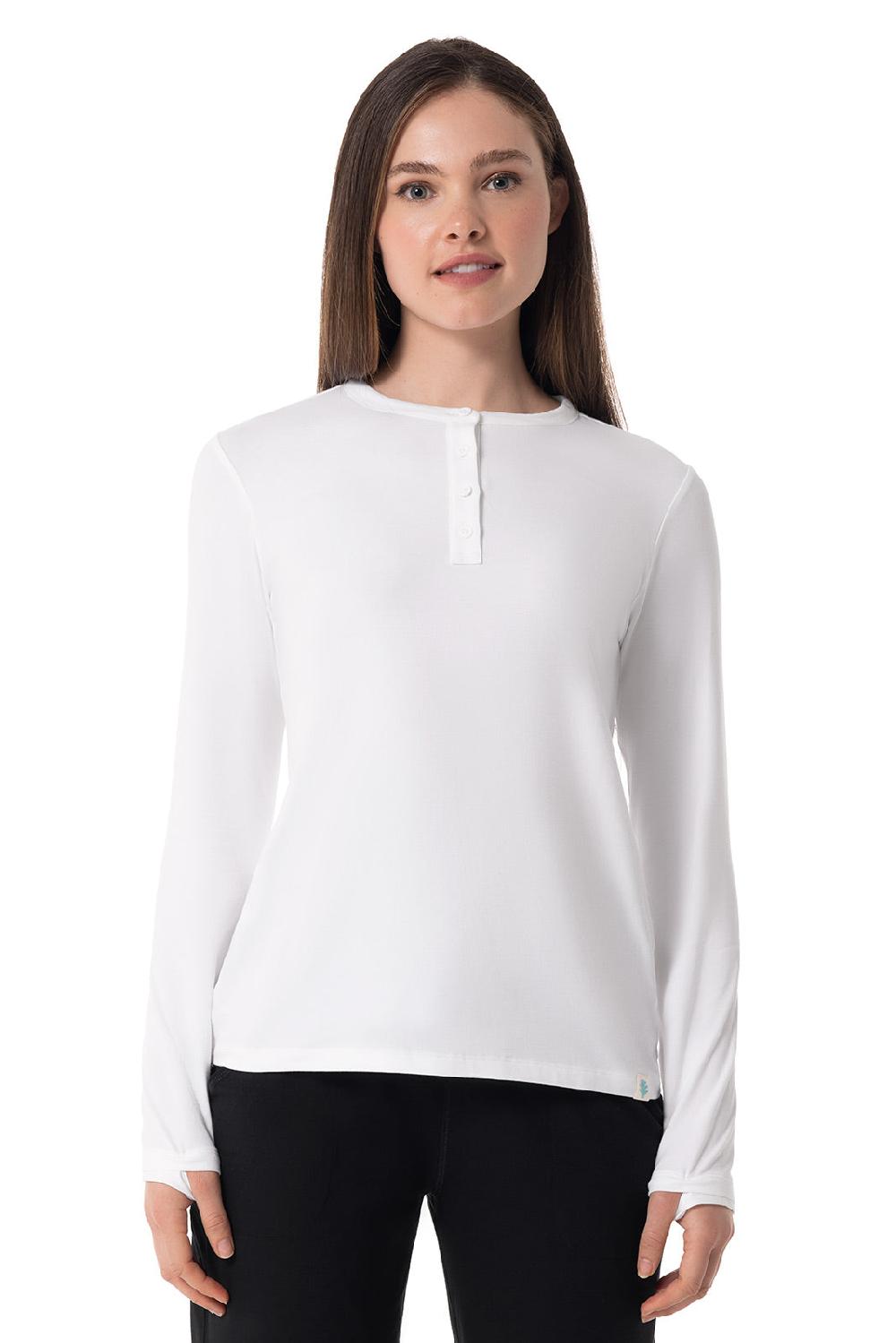 Coolibar Women's Hallandale Long Sleeve Henley | White