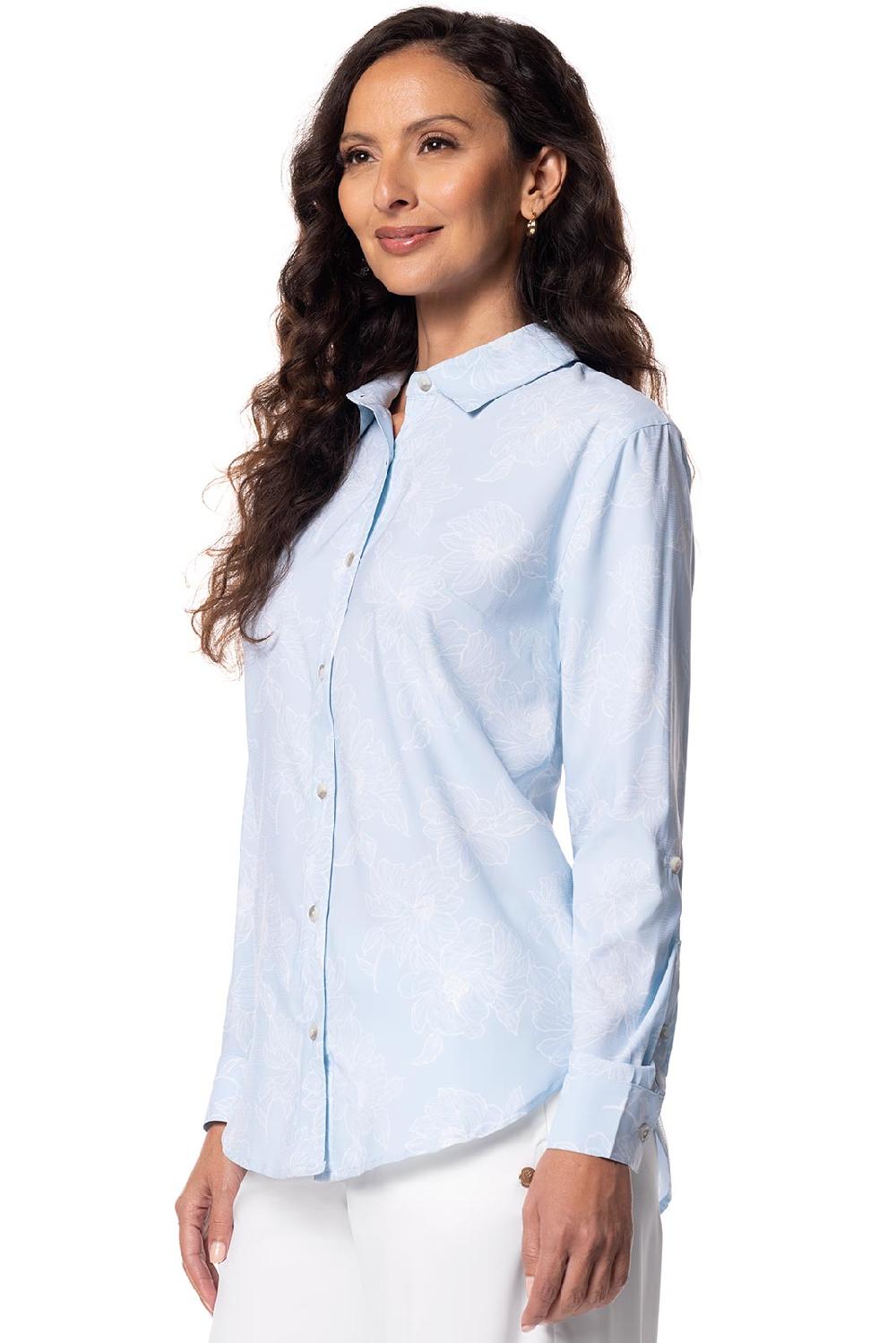 Coolibar Women's Hepburn Shirt | Skyride Perfect Peony
