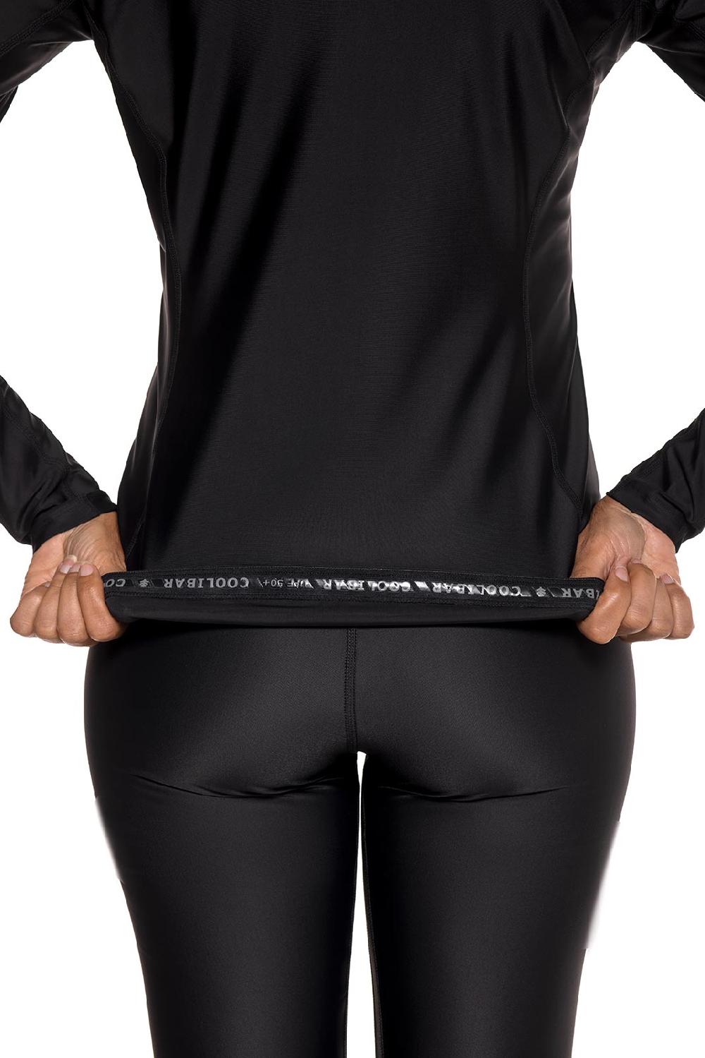 Coolibar Women's Hightide Lite Long Sleeve Swim Shirt | Black