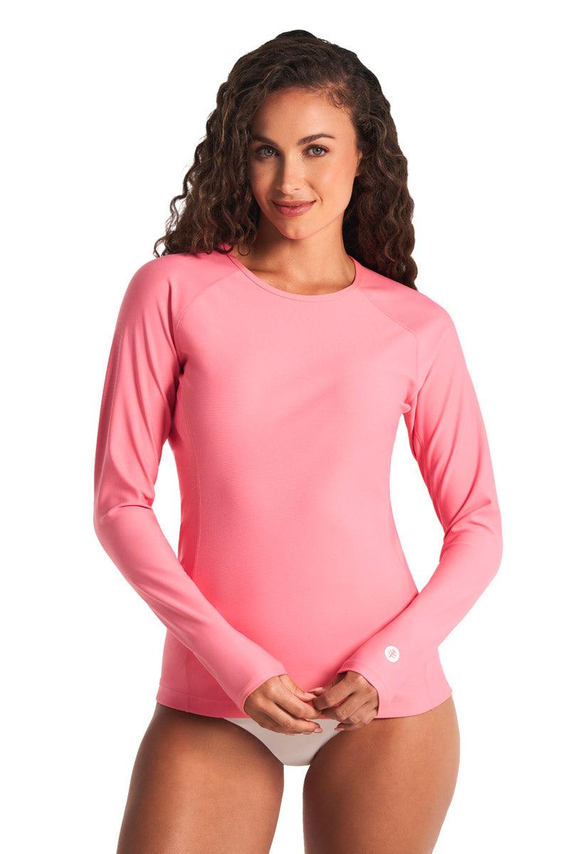 Coolibar Women's Hightide Long Sleeve Swim Shirt | Flamingo Pink