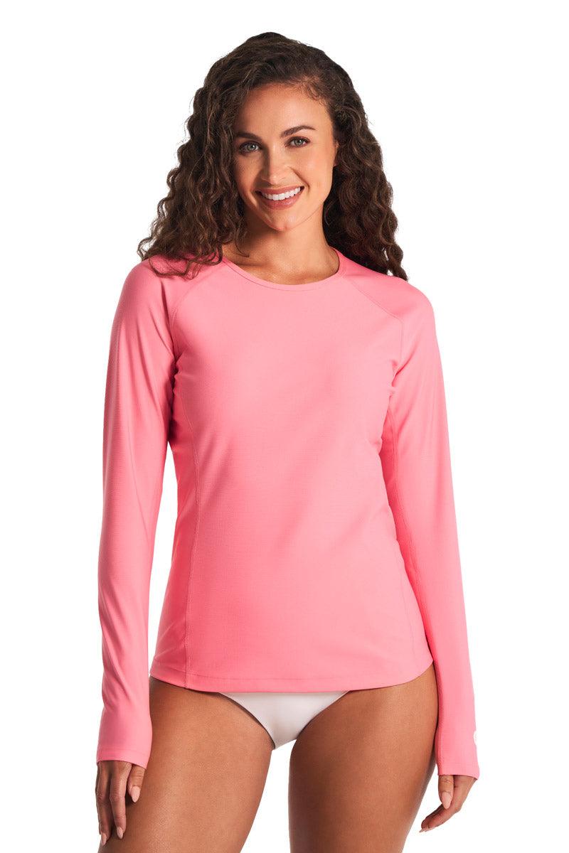 Coolibar Women's Hightide Long Sleeve Swim Shirt | Flamingo Pink