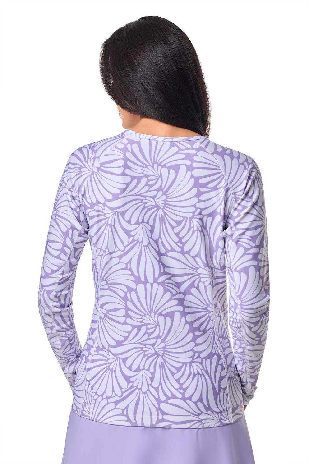 Coolibar Women's Hightide Long Sleeve Swim Shirt | Lavendula Sea Fan