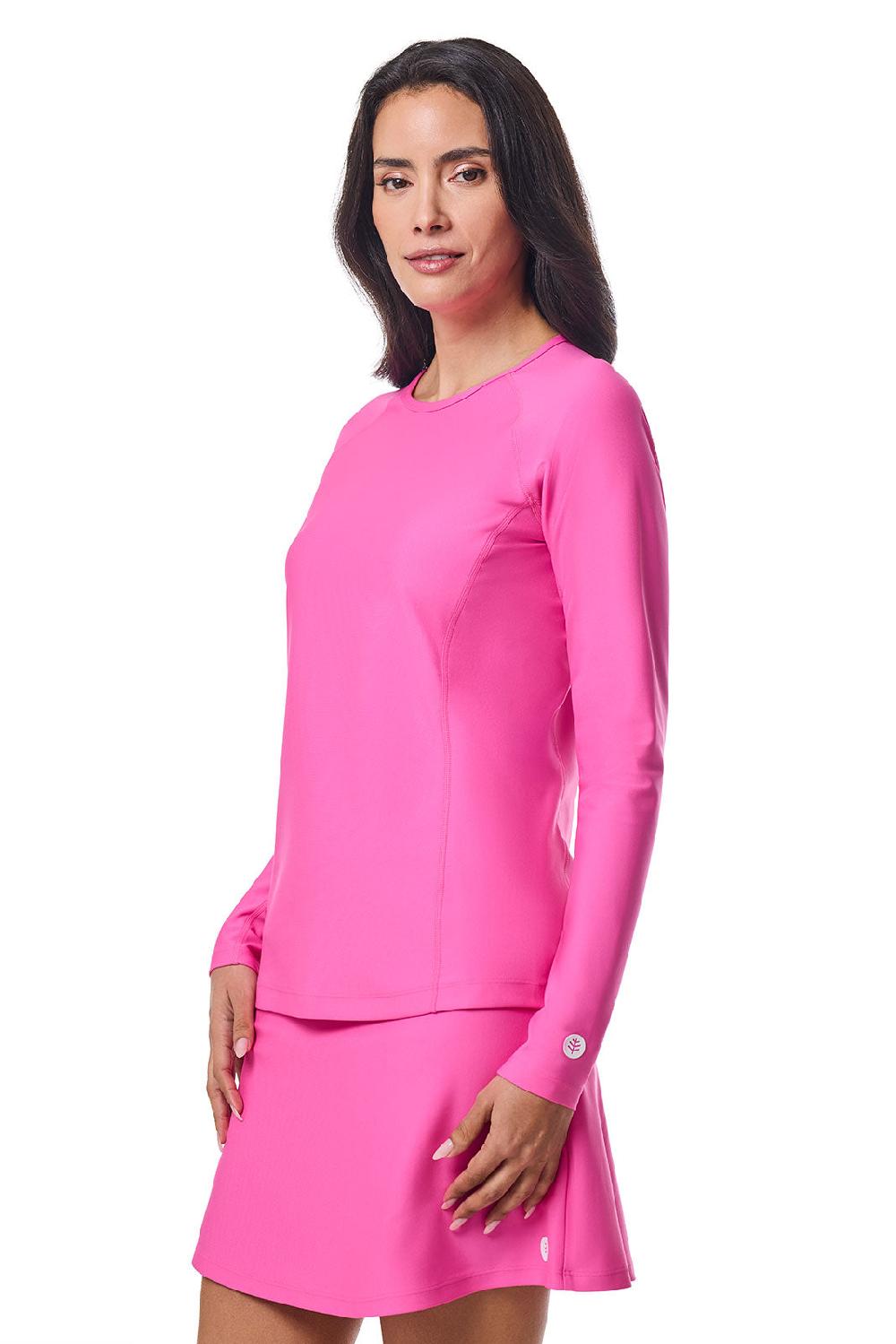 Coolibar Women's Hightide Long Sleeve Swim Shirt | Tulip Pink