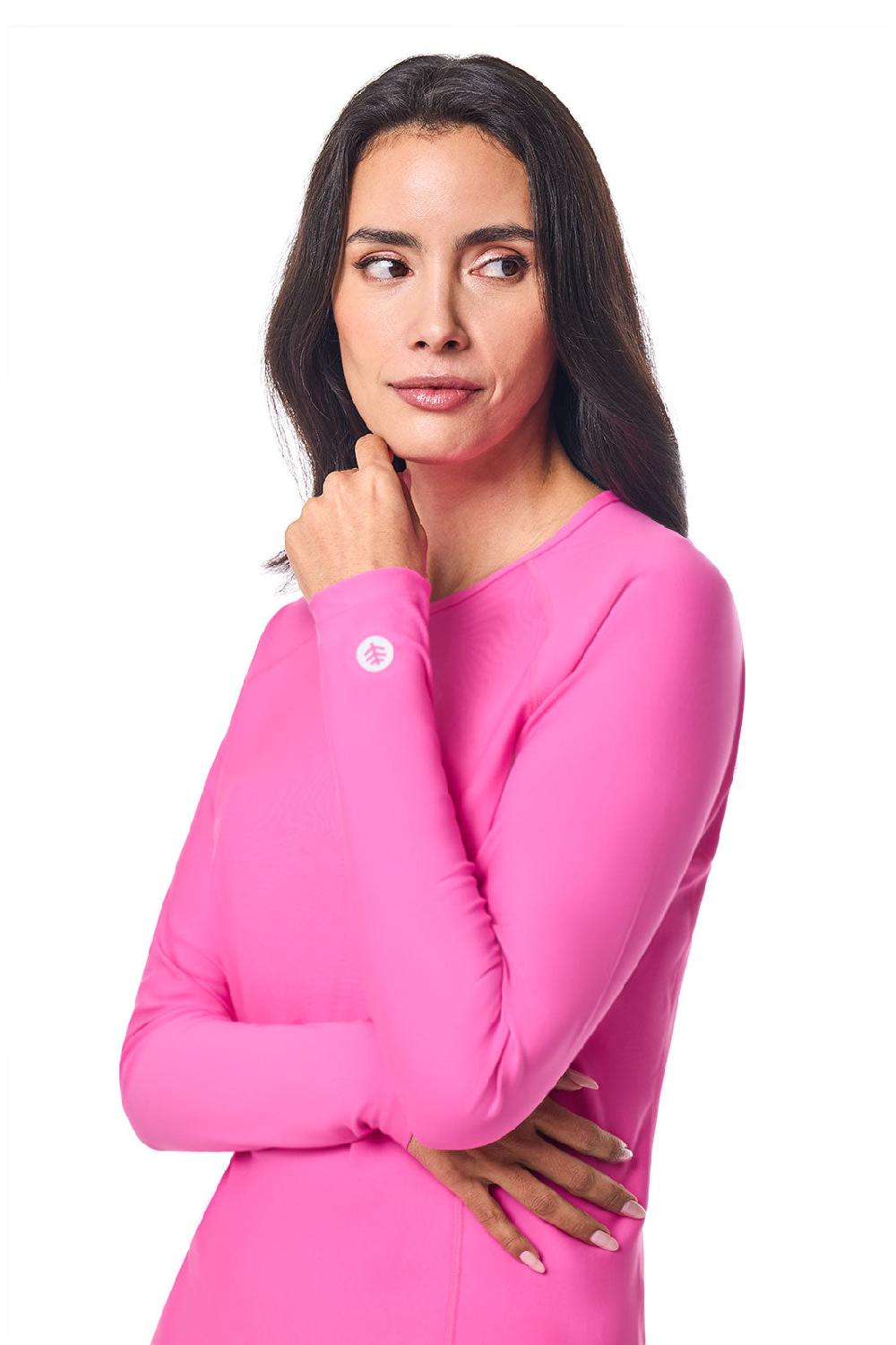 Coolibar Women's Hightide Long Sleeve Swim Shirt | Tulip Pink