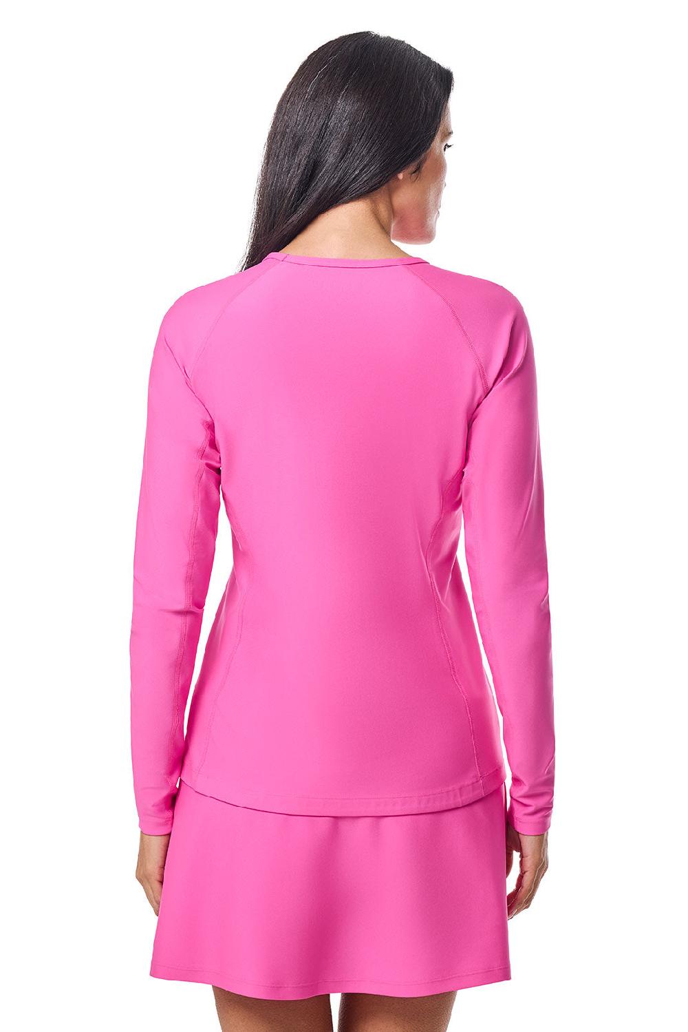 Coolibar Women's Hightide Long Sleeve Swim Shirt | Tulip Pink
