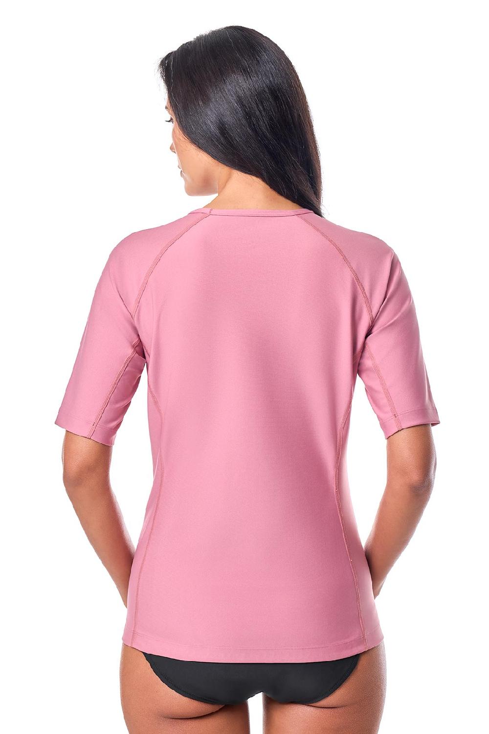 Coolibar Women's Hightide Short Sleeve Swim Shirt | Terracotta Rose
