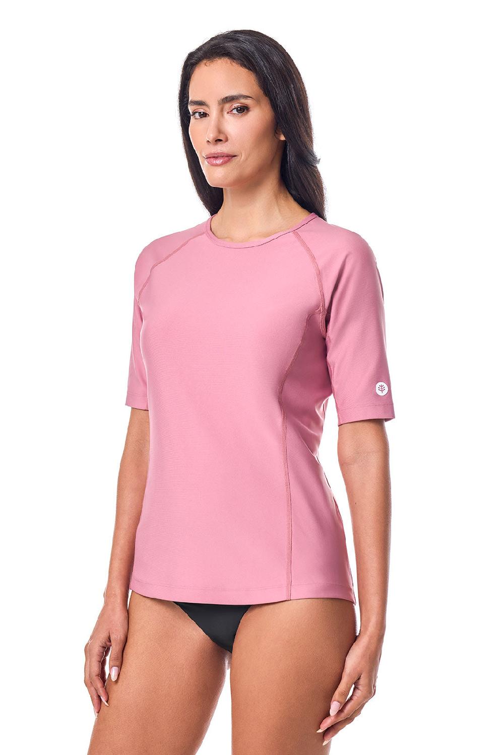 Coolibar Women's Hightide Short Sleeve Swim Shirt | Terracotta Rose