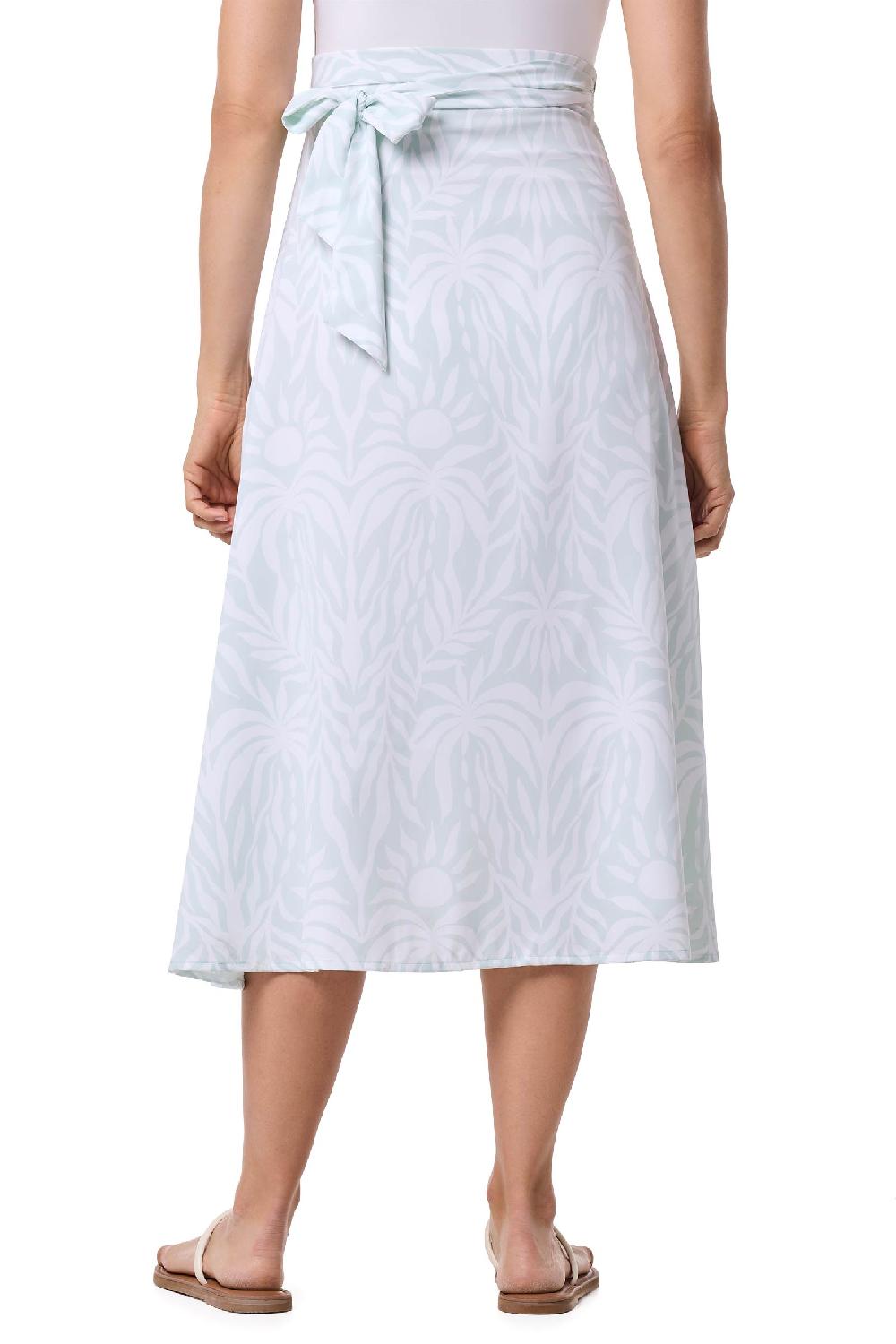 Coolibar Women's Isla Convertible Wrap | Misty Aqua American Palm