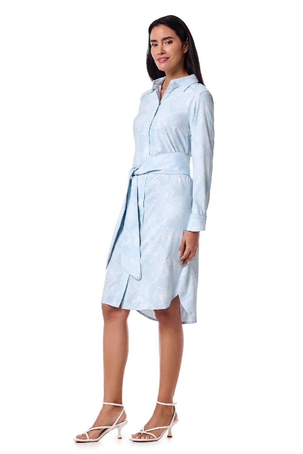 Coolibar Women's Kitts Shirt Dress | Skyride Perfect Peony