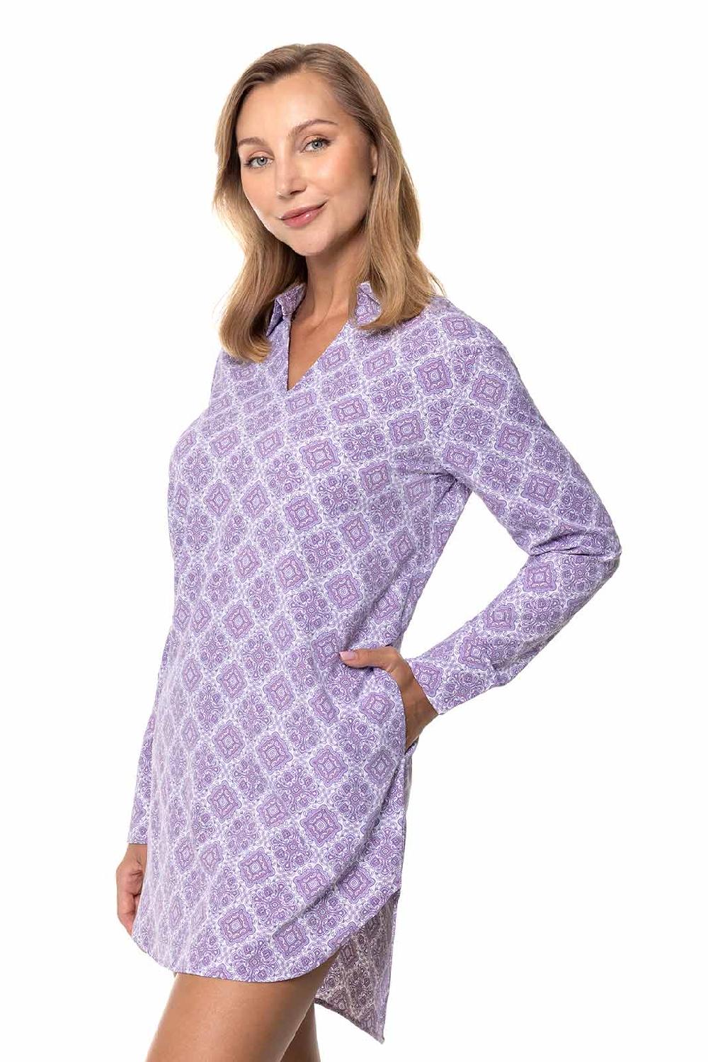 Coolibar Women's Koesta Cover-Up | Lavendula Diamond Mandala