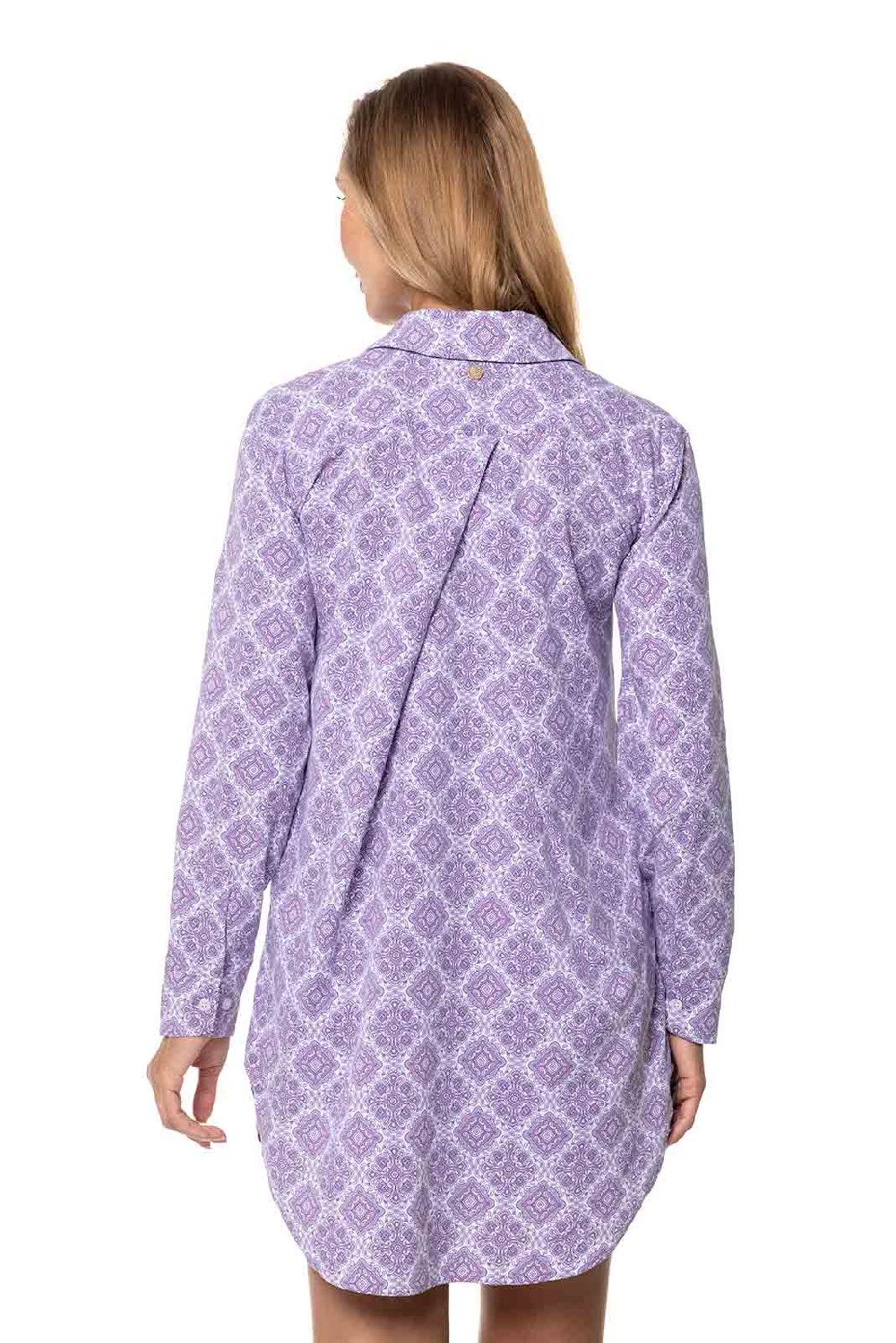 Coolibar Women's Koesta Cover-Up | Lavendula Diamond Mandala