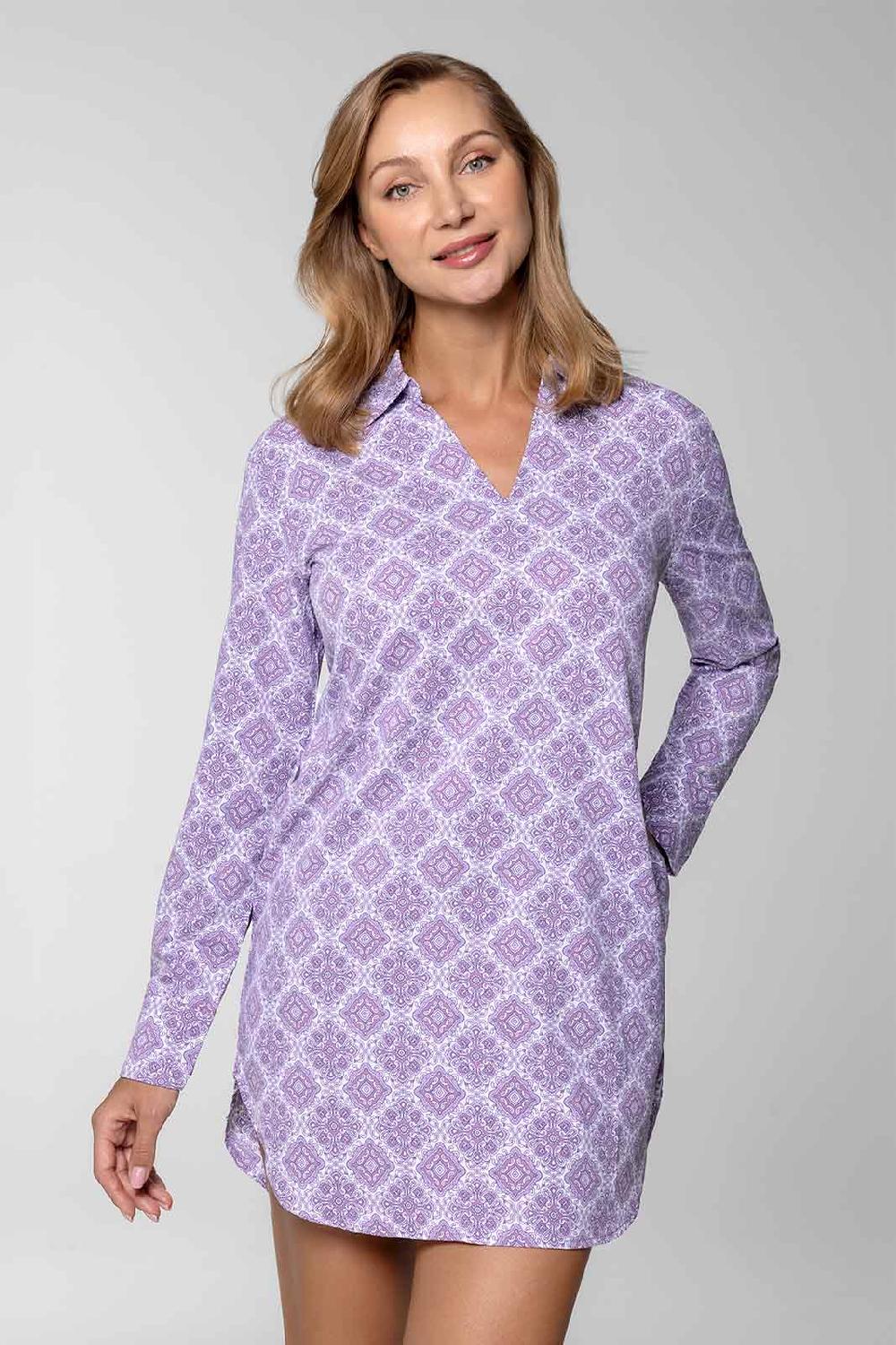 coolibar Women's Koesta Cover-Up | Lavendula Diamond Mandala