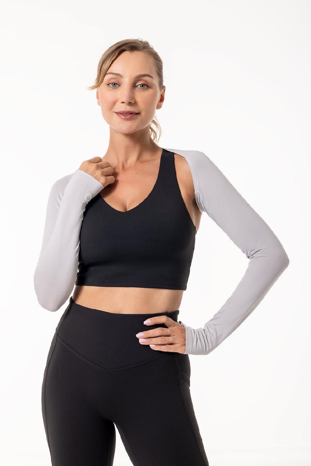 Coolibar Women's Larix Shoulder Wrap UV Sleeves | Sleek Grey