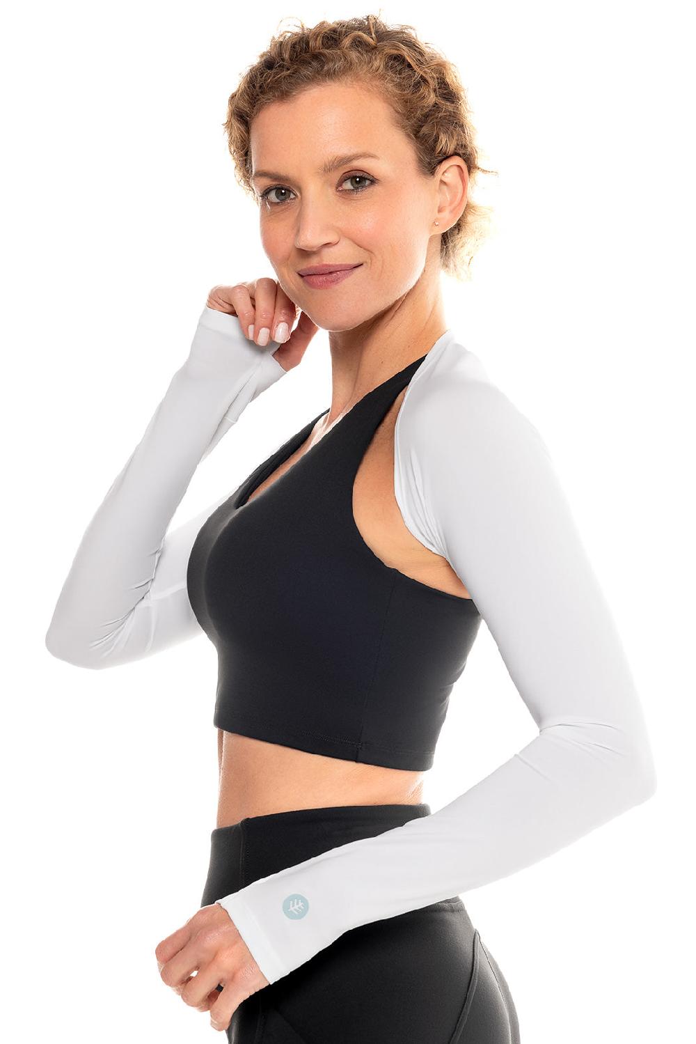 Coolibar Women's Larix Shoulder Wrap UV Sleeves | White