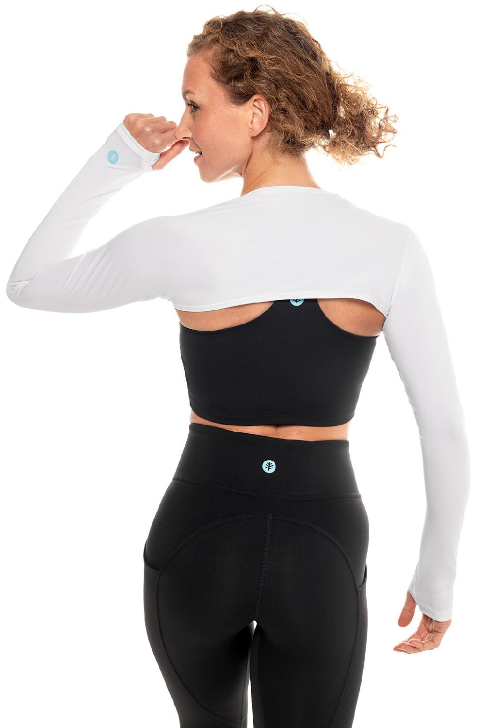 Coolibar Women's Larix Shoulder Wrap UV Sleeves | White