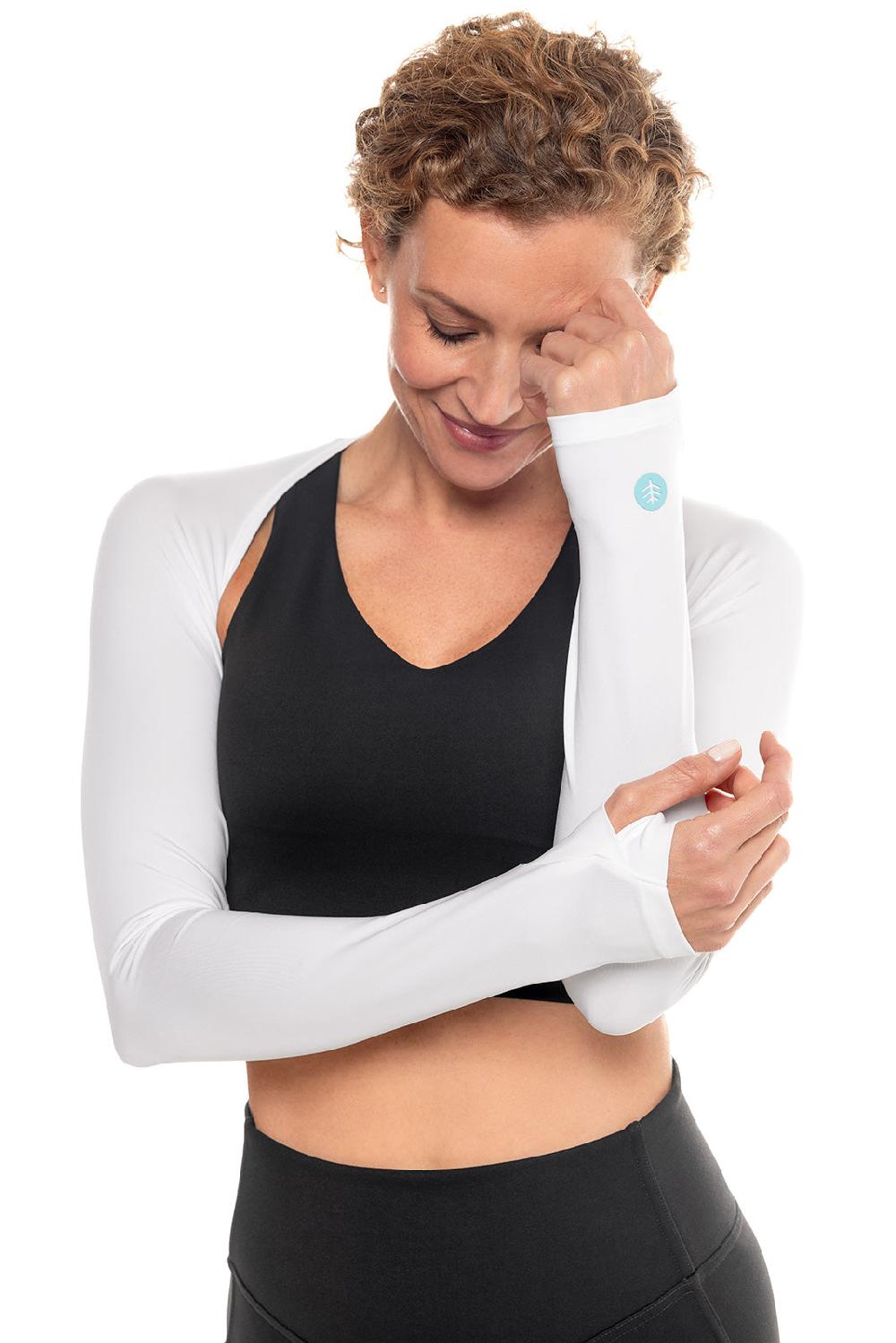 Coolibar Women's Larix Shoulder Wrap UV Sleeves | White