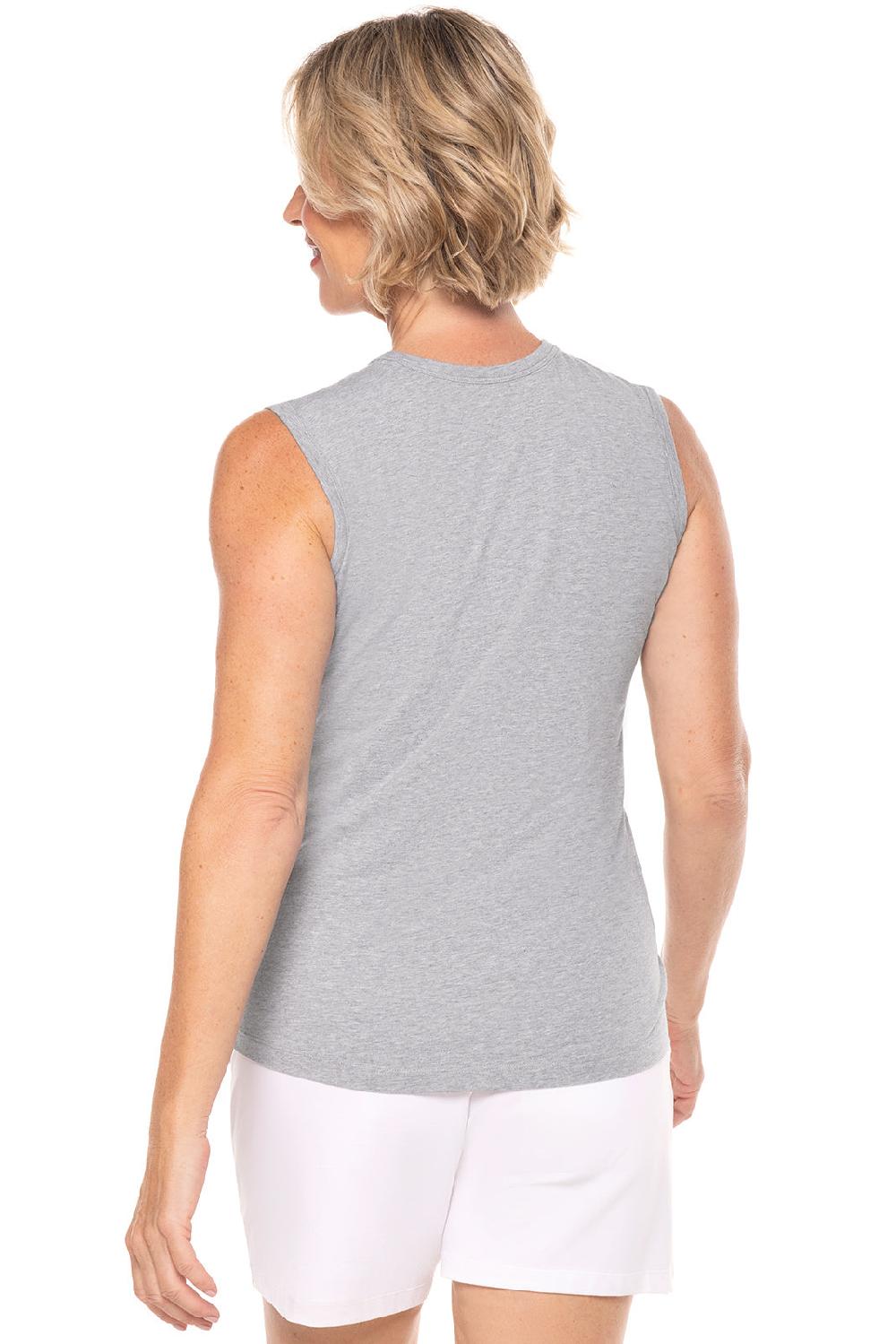 Coolibar Women's LumaLeo High Neck Tank Top | Grey Heather