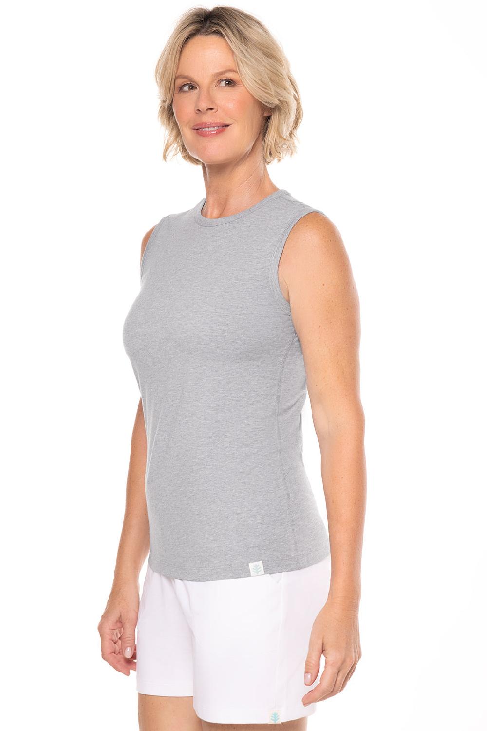 Coolibar Women's LumaLeo High Neck Tank Top | Grey Heather