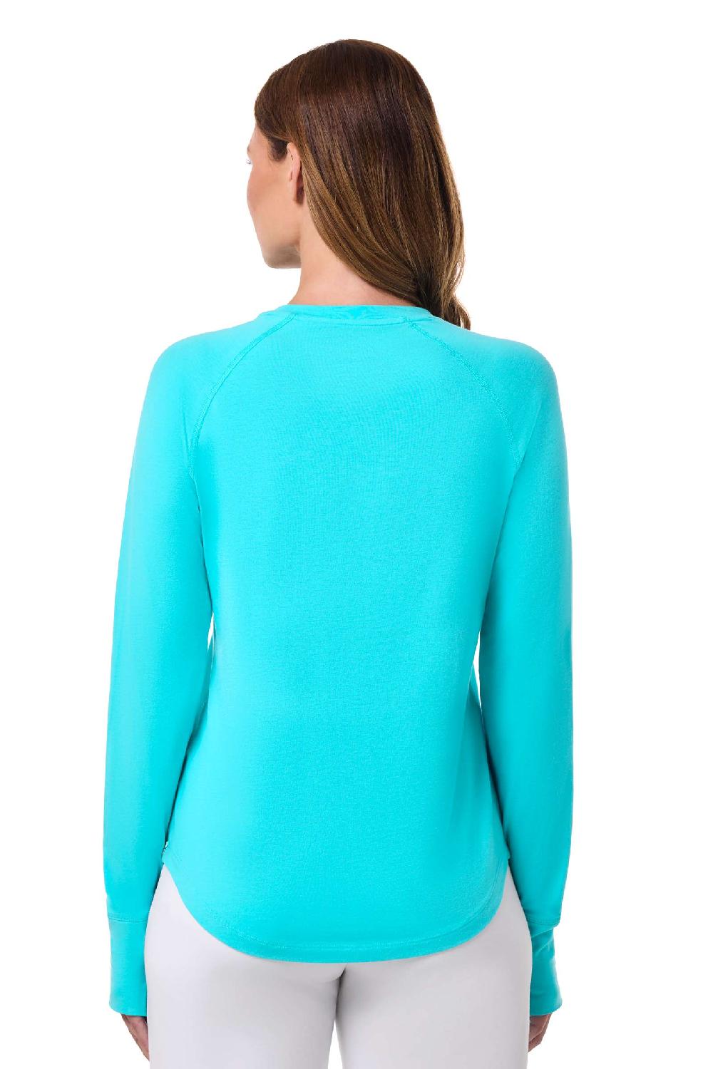 Coolibar Women's LumaLeo Long Sleeve T-Shirt | Blue Curacao