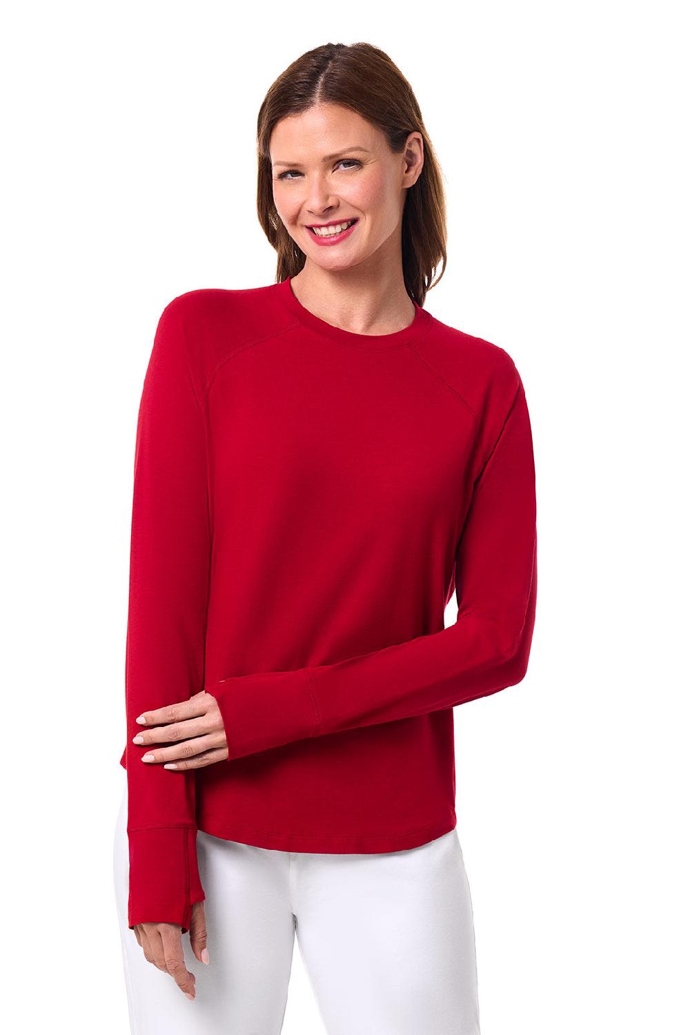 Coolibar Women's LumaLeo Long Sleeve T-Shirt | Cherry