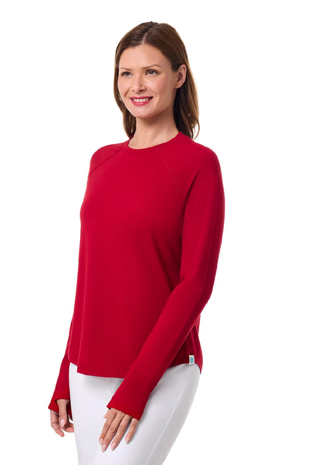 Coolibar Women's LumaLeo Long Sleeve T-Shirt | Cherry