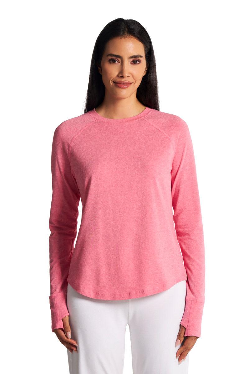 Coolibar Women's LumaLeo Long Sleeve T-Shirt | Flamingo Pink Heather