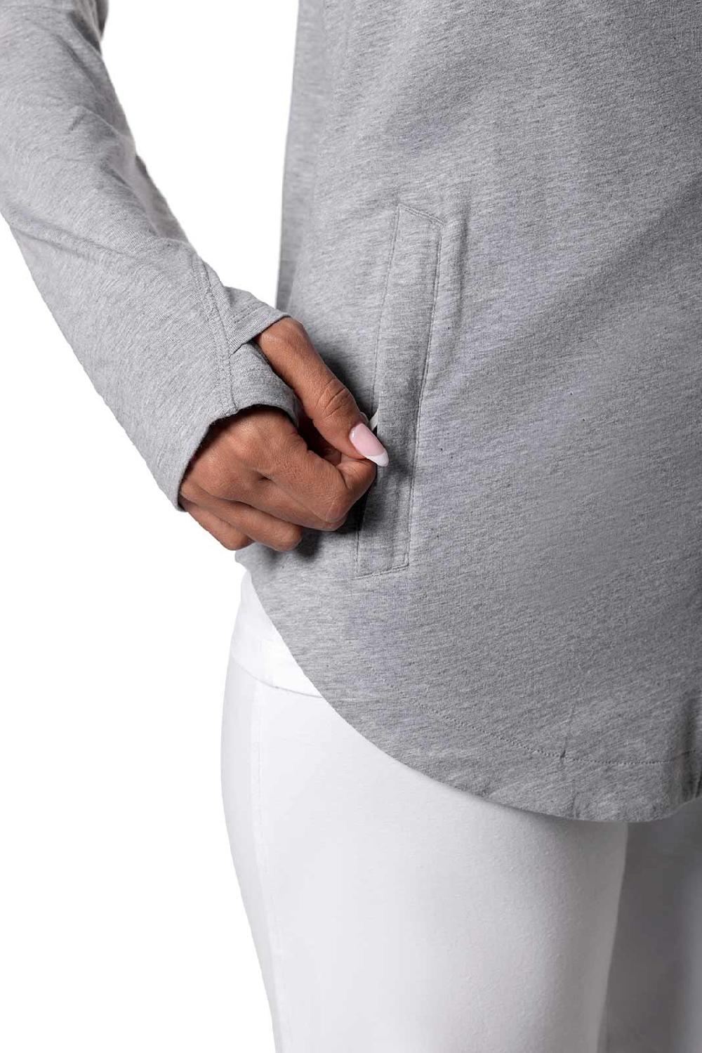 Coolibar Women's LumaLeo Zip-Up Hoodie | Grey Heather