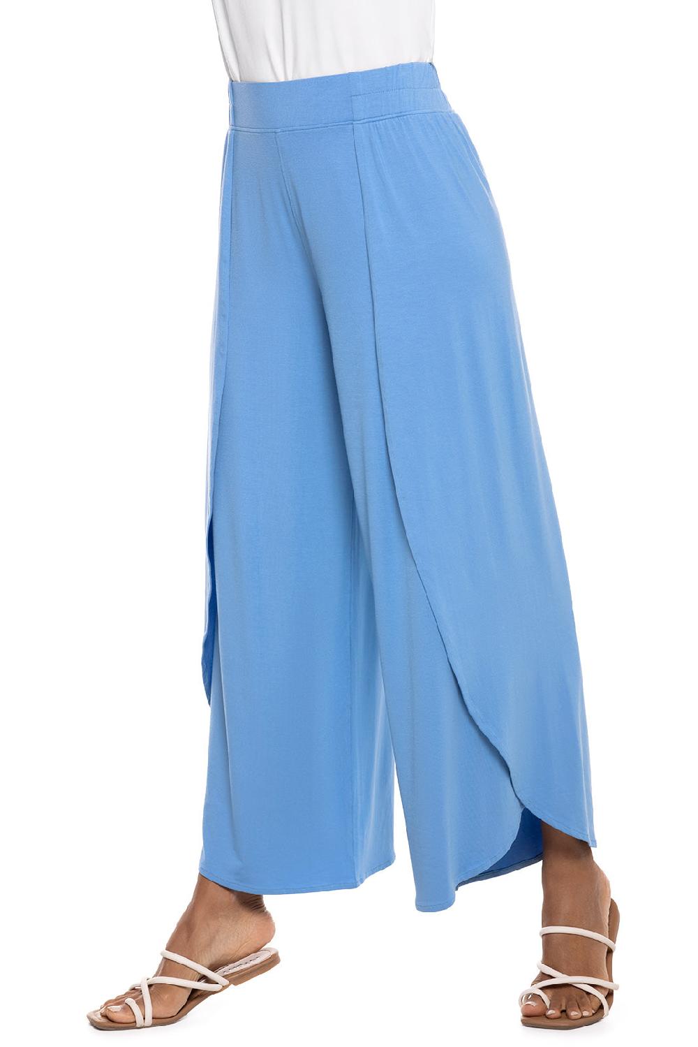 Coolibar Women's Lynsu Wide Leg Pants | Clear Sky Blue