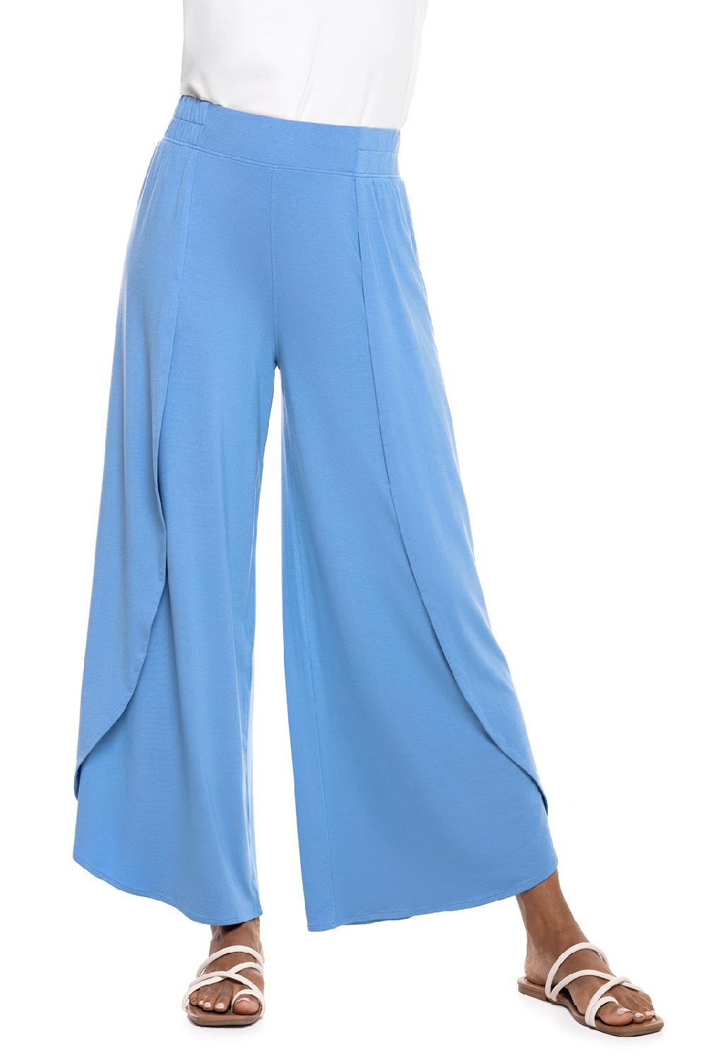 coolibar Women's Lynsu Wide Leg Pants | Clear Sky Blue