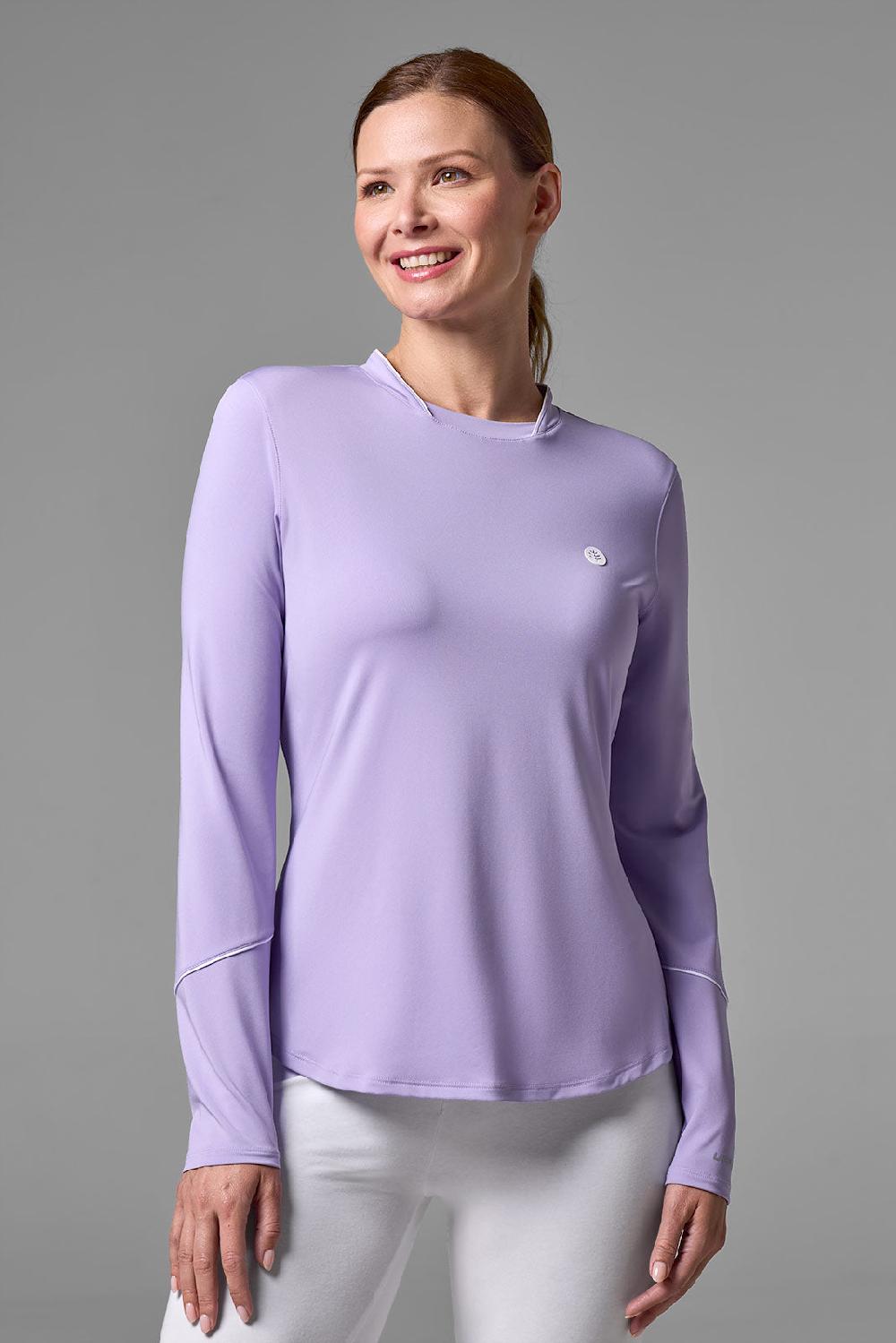coolibar Women's Match Point Long Sleeve Tee | Lavendula
