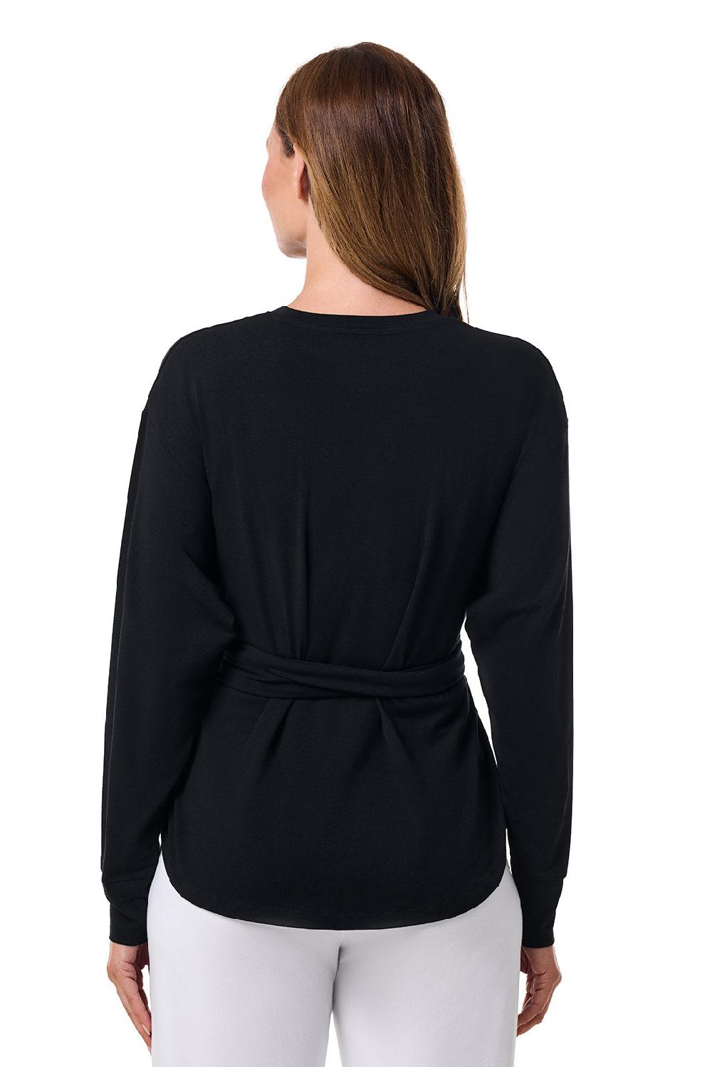 Coolibar Women's Merrick Long Sleeve Tie Shirt | Black