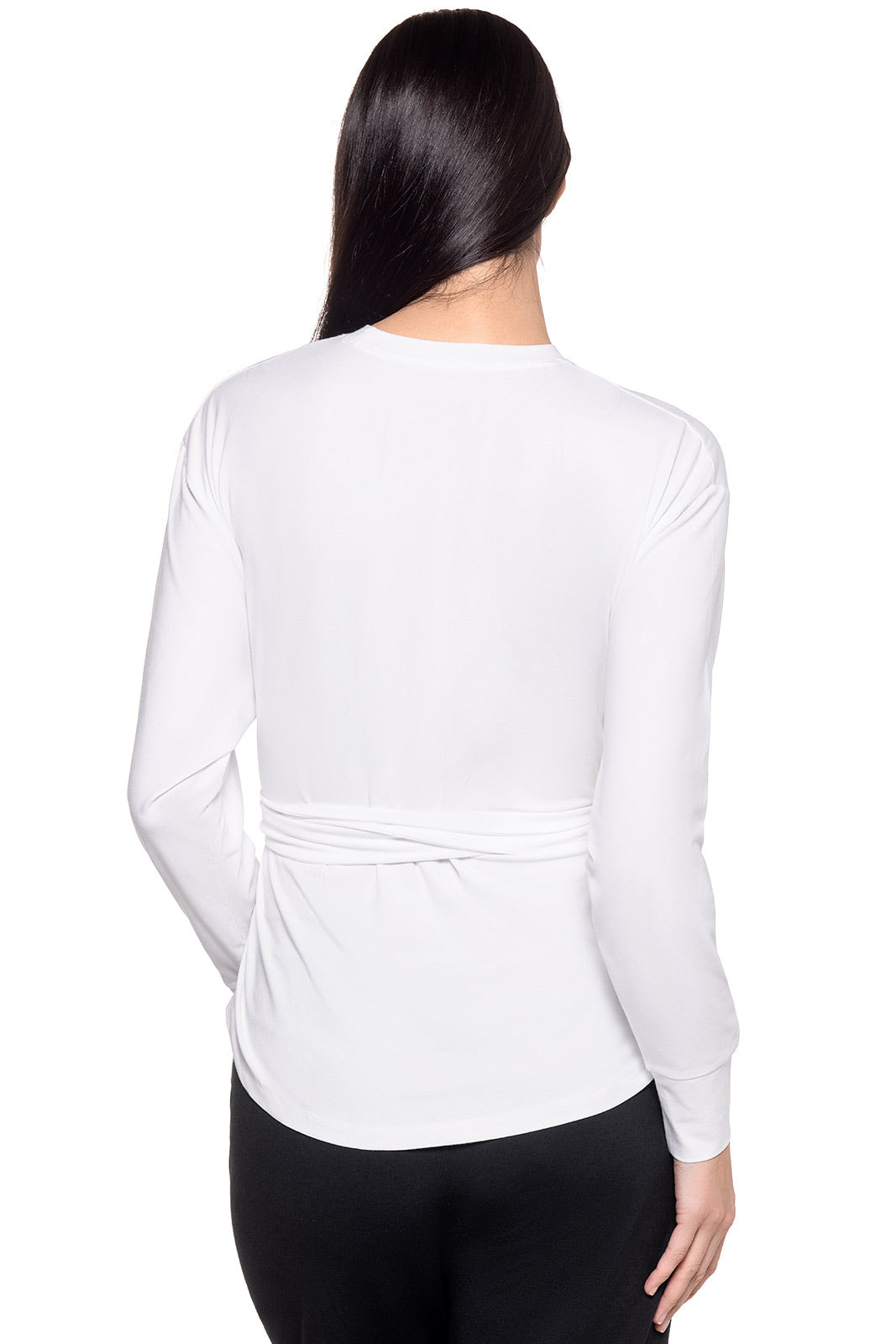 Coolibar Women's Merrick Long Sleeve Tie Shirt | White