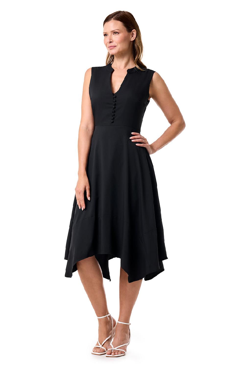 Coolibar Women's Monroe Button Front Midi Dress | Black