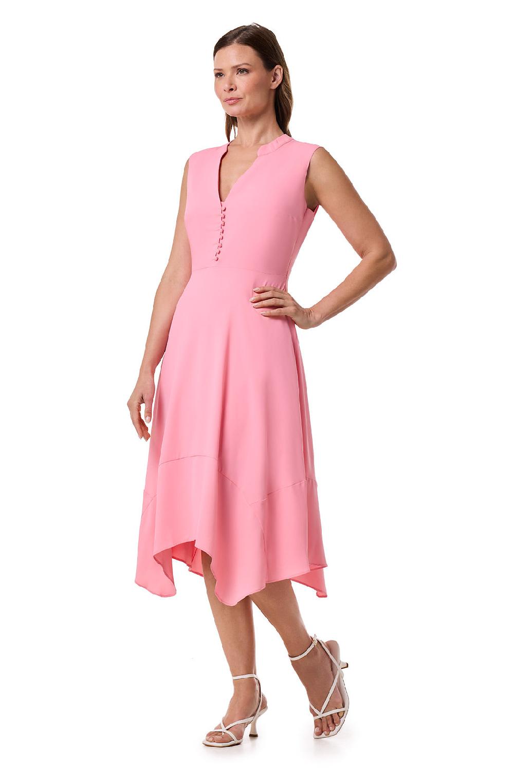 Coolibar Women's Monroe Button Front Midi Dress | Flamingo Pink