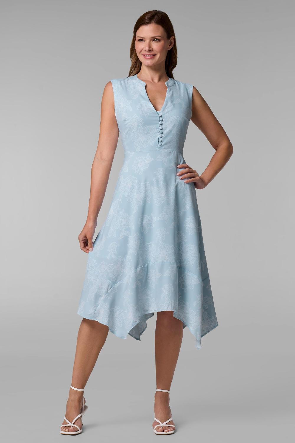 Coolibar Women's Monroe Button Front Midi Dress | Skyride Perfect Peony