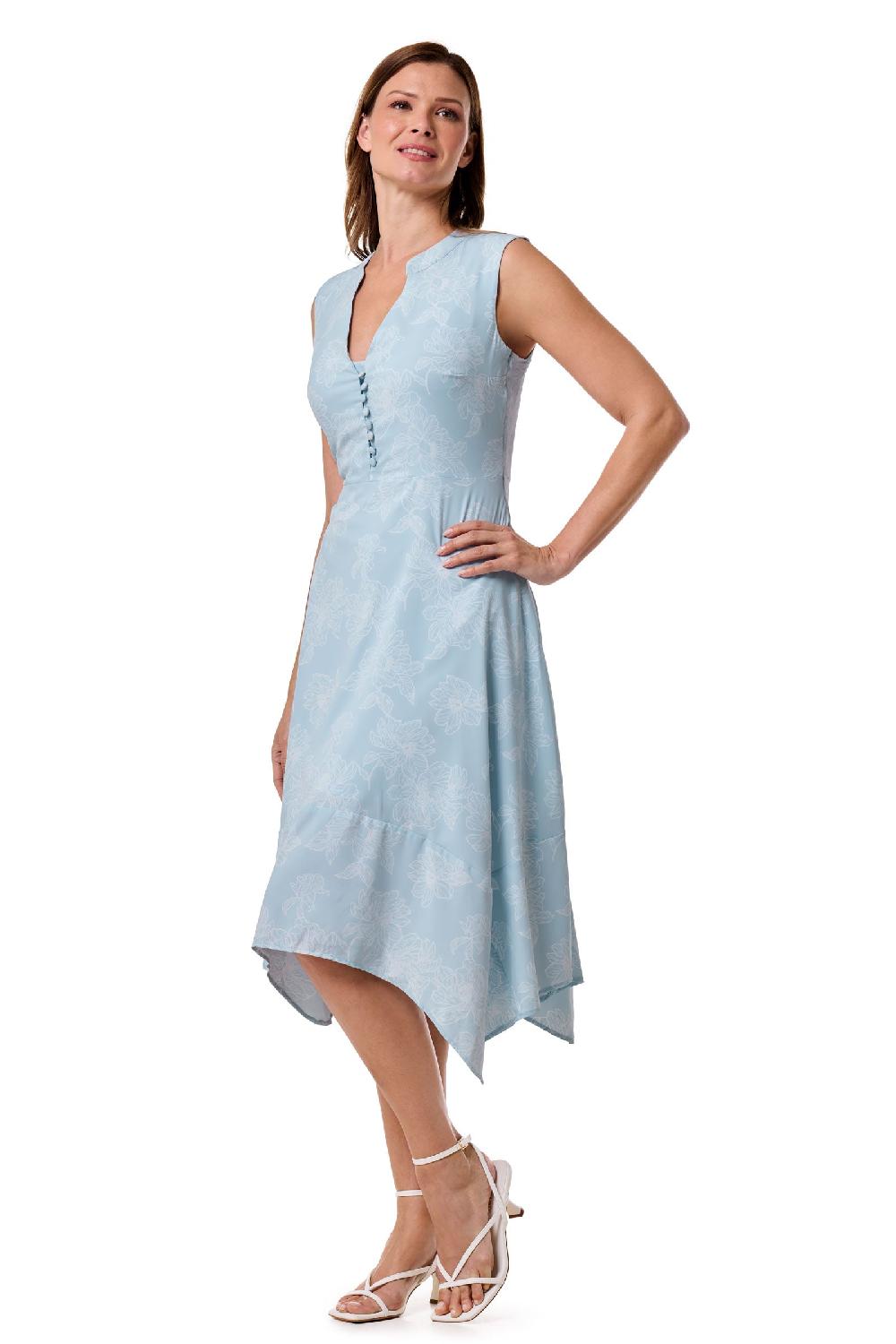 Coolibar Women's Monroe Button Front Midi Dress | Skyride Perfect Peony