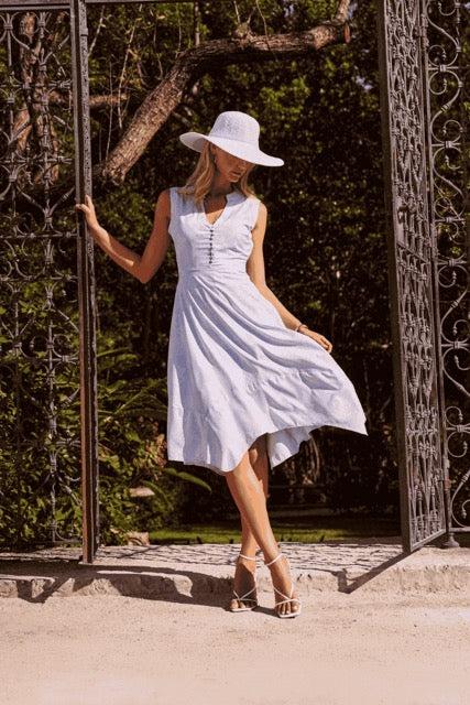 coolibar Women's Monroe Button Front Midi Dress | Skyride Perfect Peony