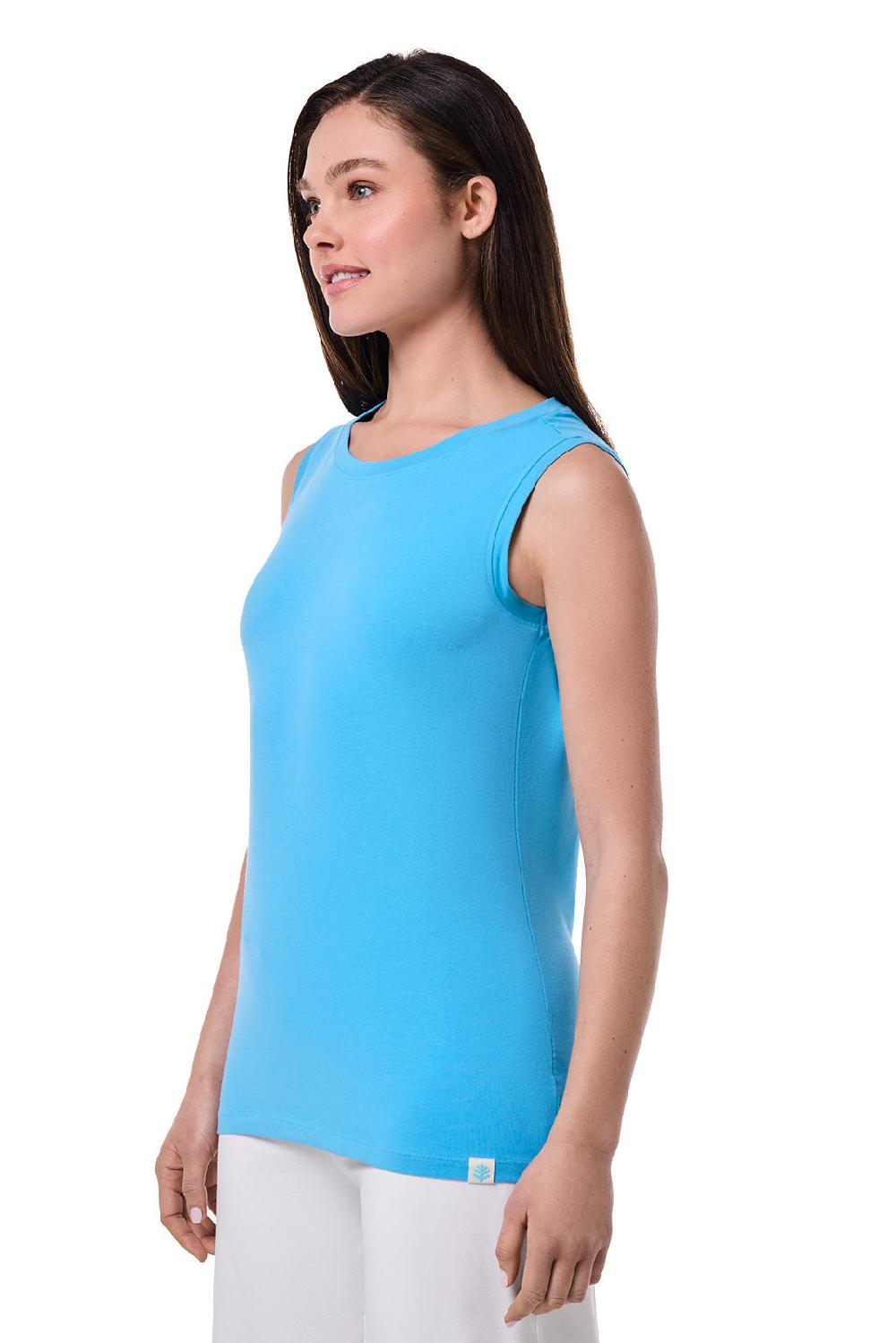 Coolibar Women's Morada Everyday Basic Tank | Malibu Blue